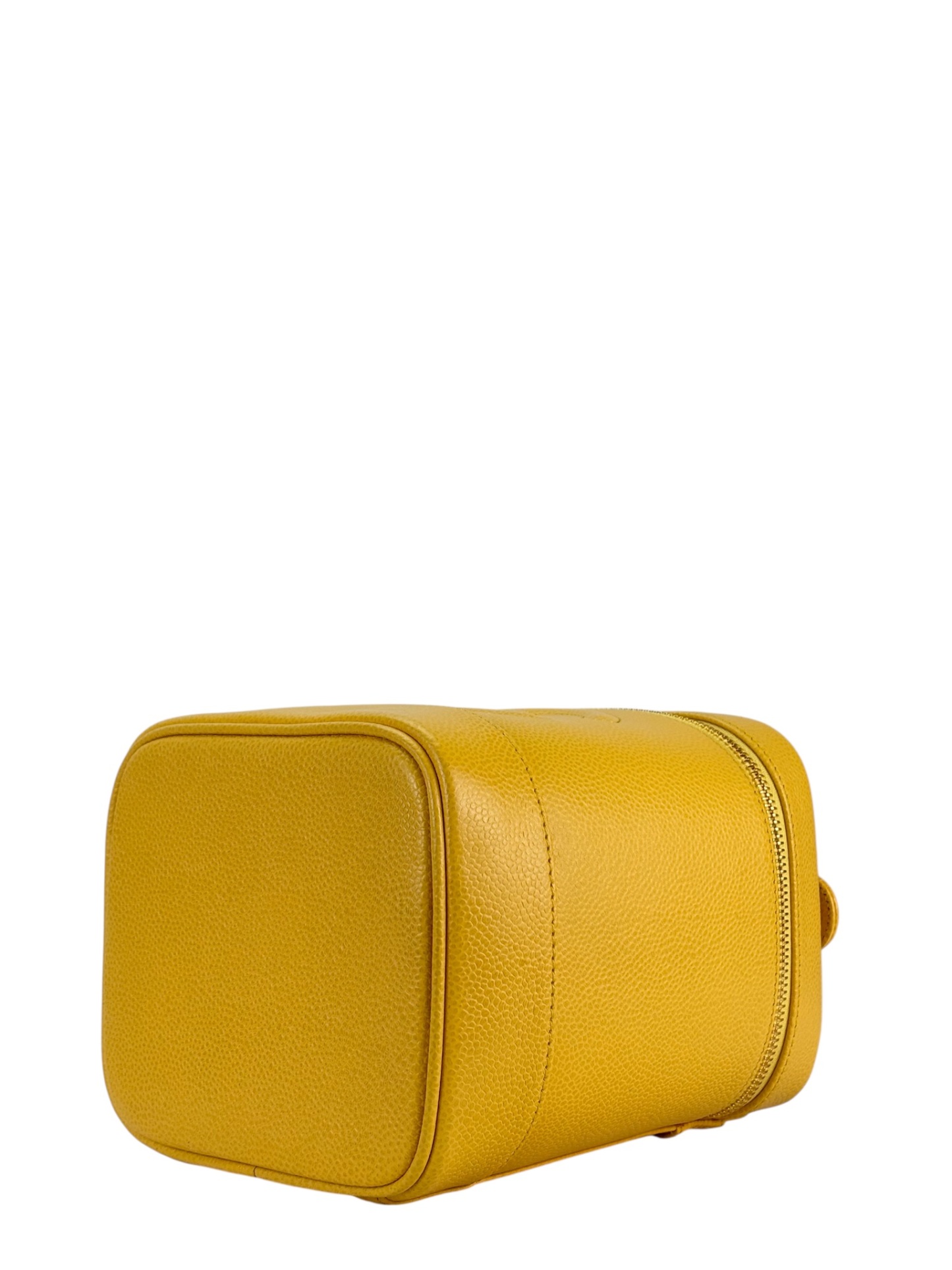 CHANEL -  Yellow Cosmetic Bag Caviar