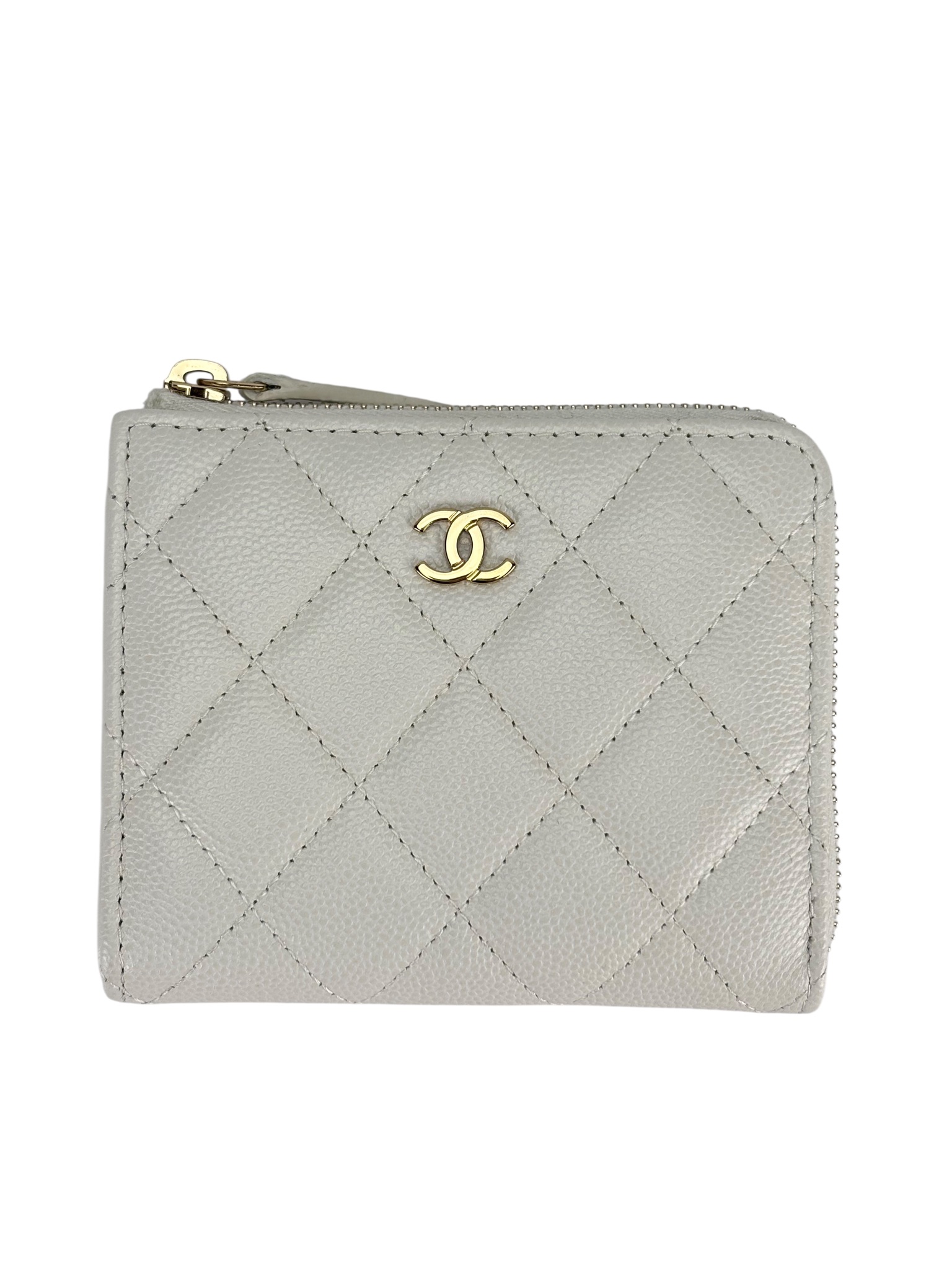 CHANEL - 24A White Caviar Wallet Coin