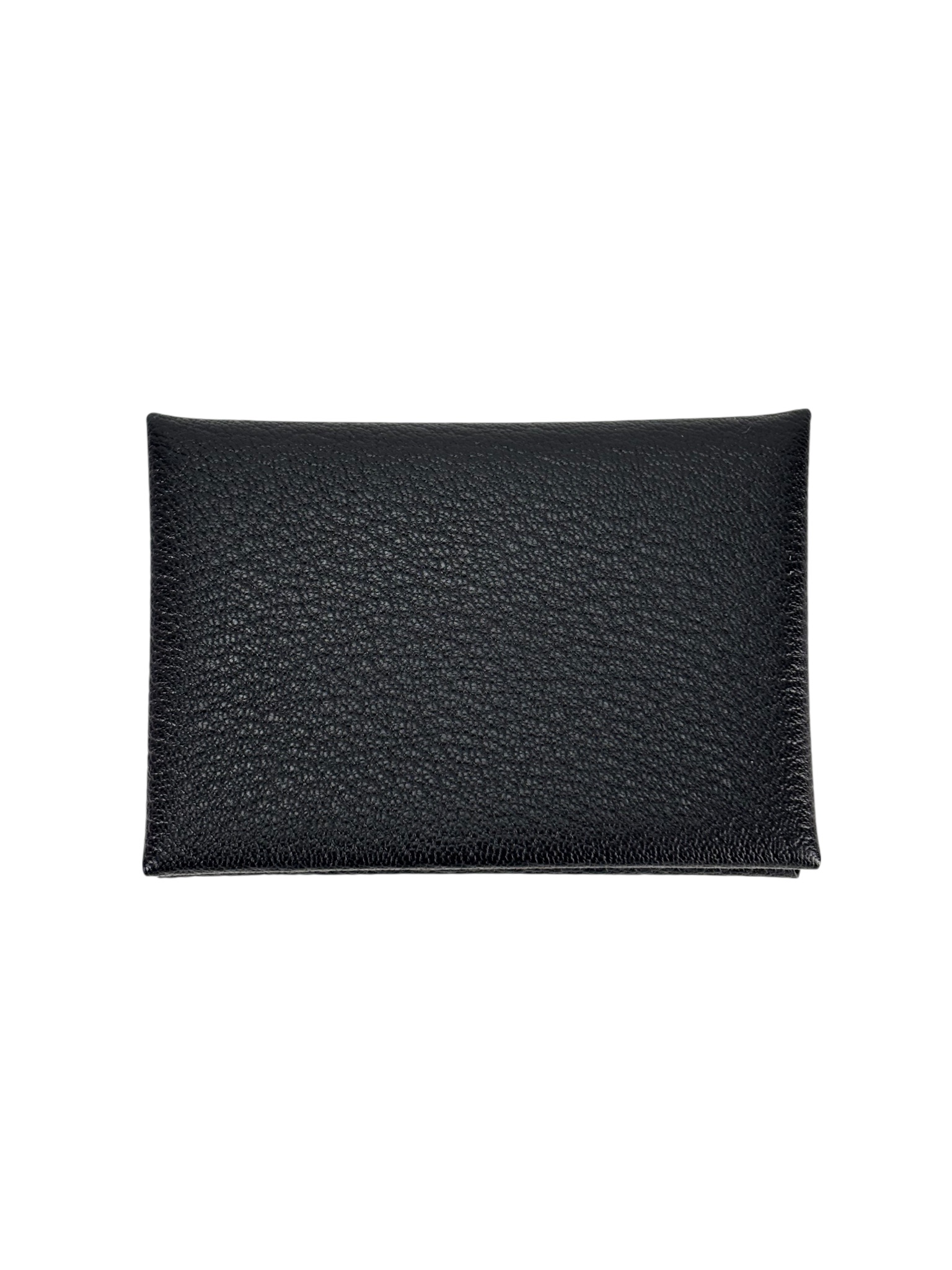 HERMES - Goatskin Black Calvi Coin Case Wallet