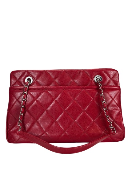CHANEL - Red Caviar Quilted Large Timeless CC Soft Tote Bag