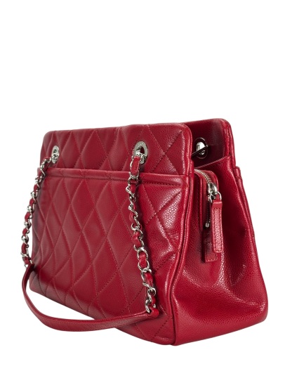 CHANEL - Red Caviar Quilted Large Timeless CC Soft Tote Bag
