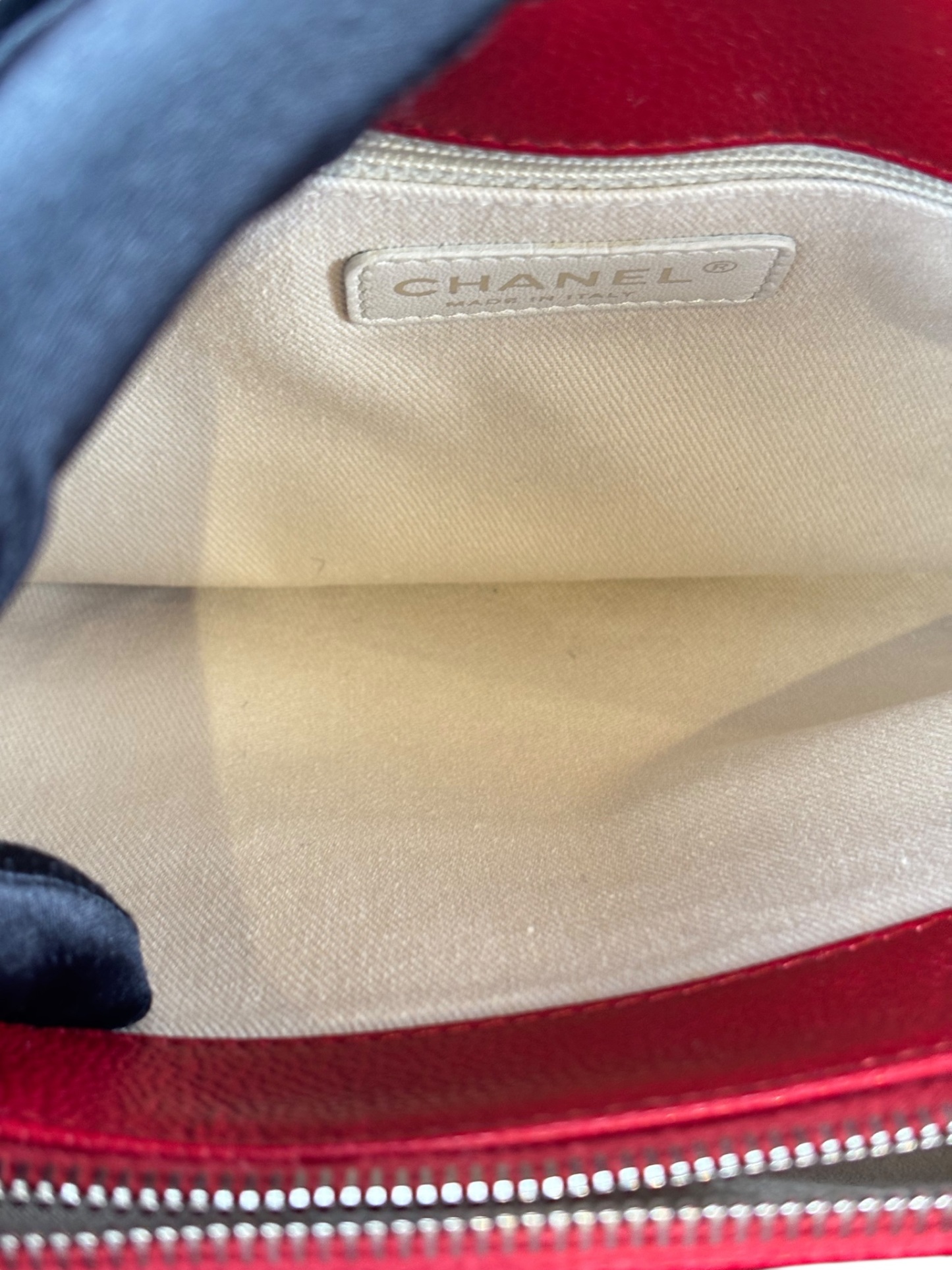 CHANEL - Red Caviar Quilted Large Timeless CC Soft Tote Bag