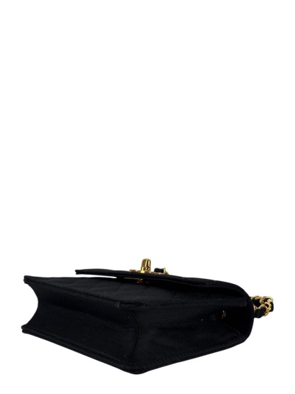 CHANEL -  Mini Flap Bag Satin Black Gold Hardware