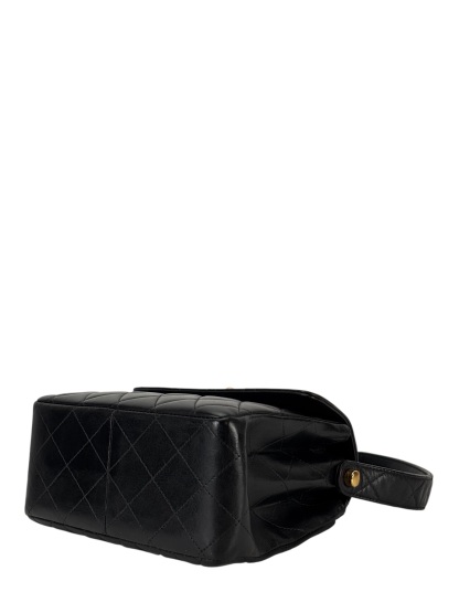 CHANEL - Black Lambskin CC Mini Kelly Handle Bag