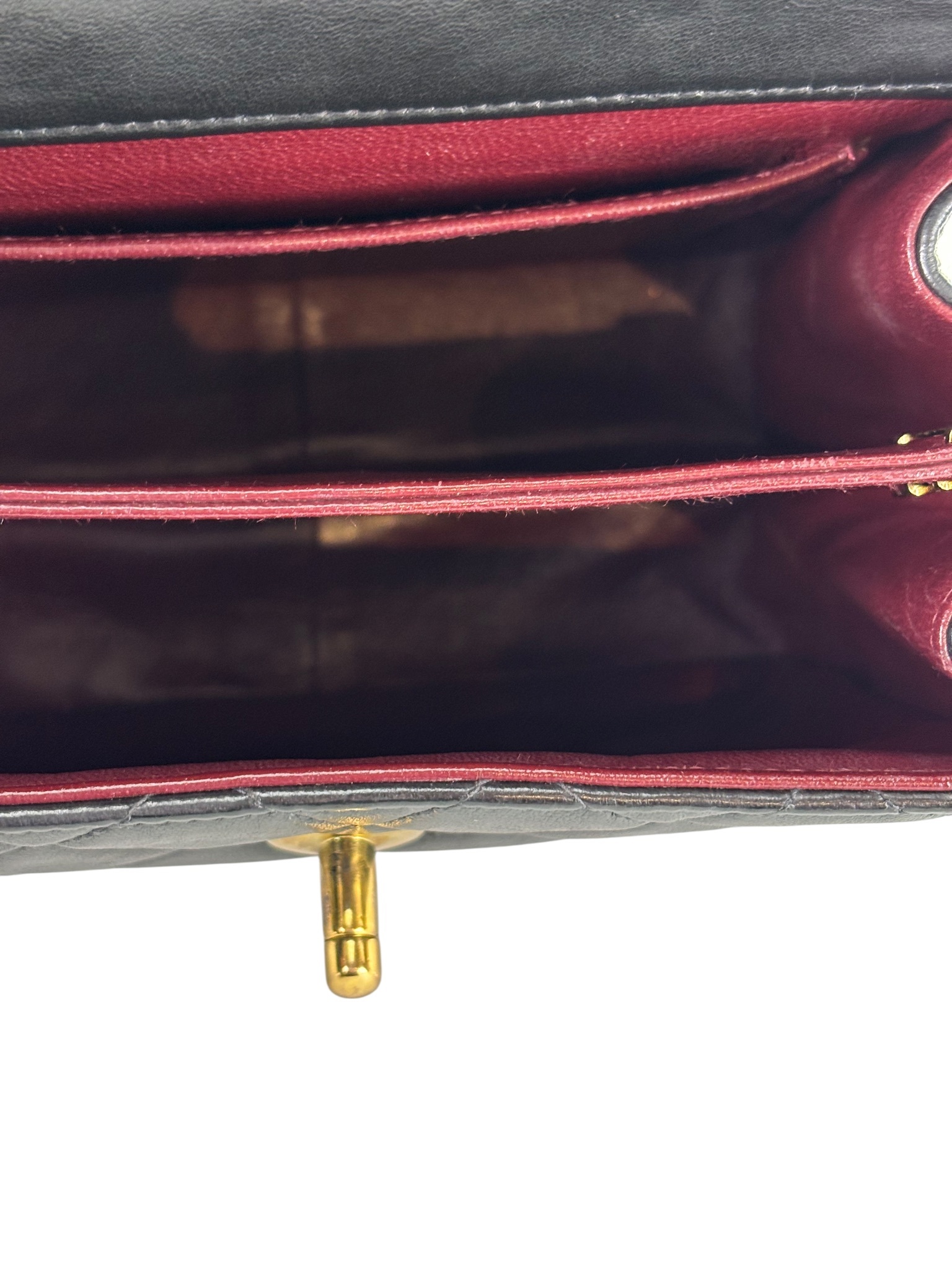 CHANEL - Black Lambskin CC Mini Kelly Handle Bag