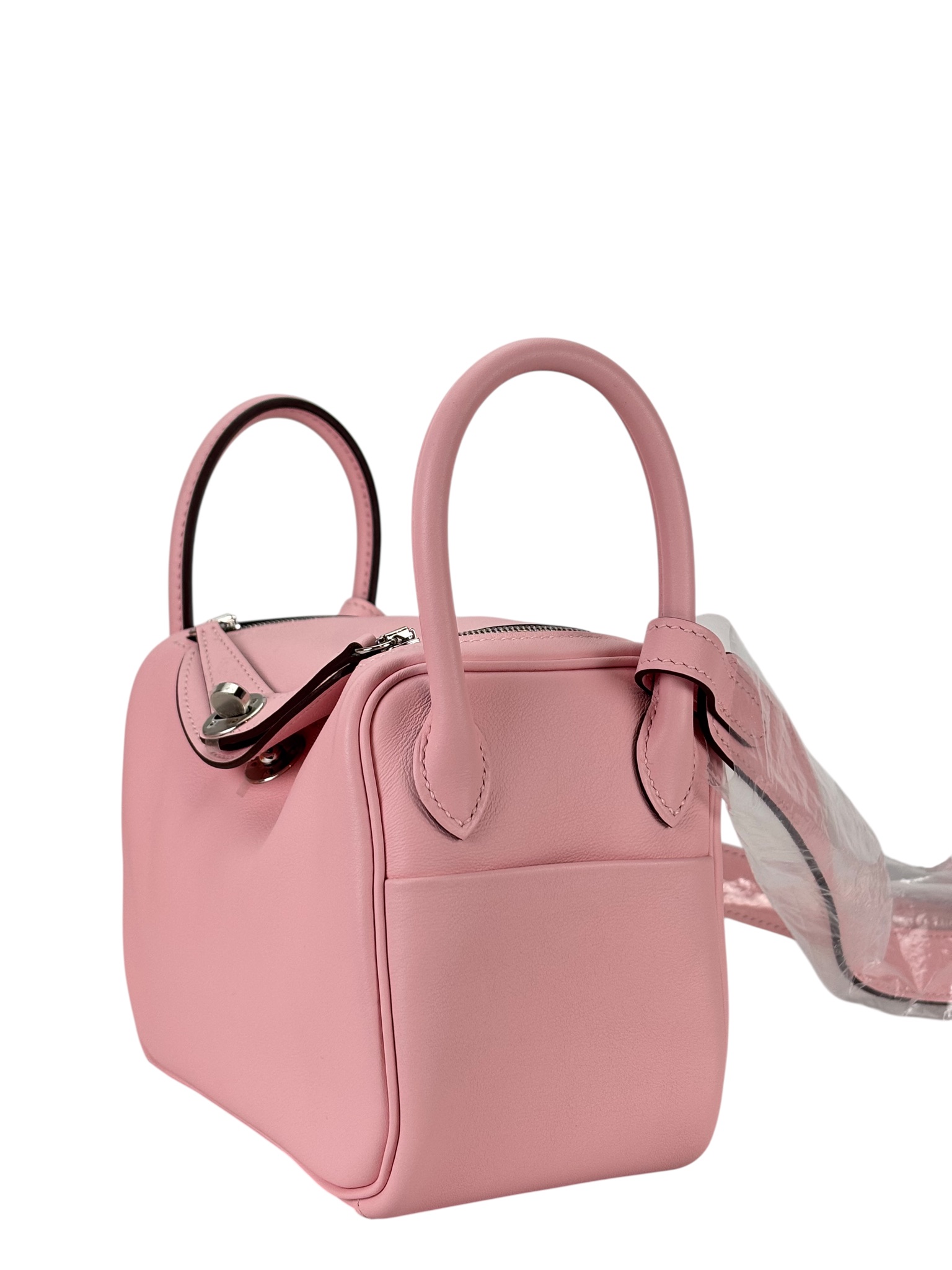 HERMES - Mini Lindy 3Q Sakura Pink Swift Palladium Hardware 