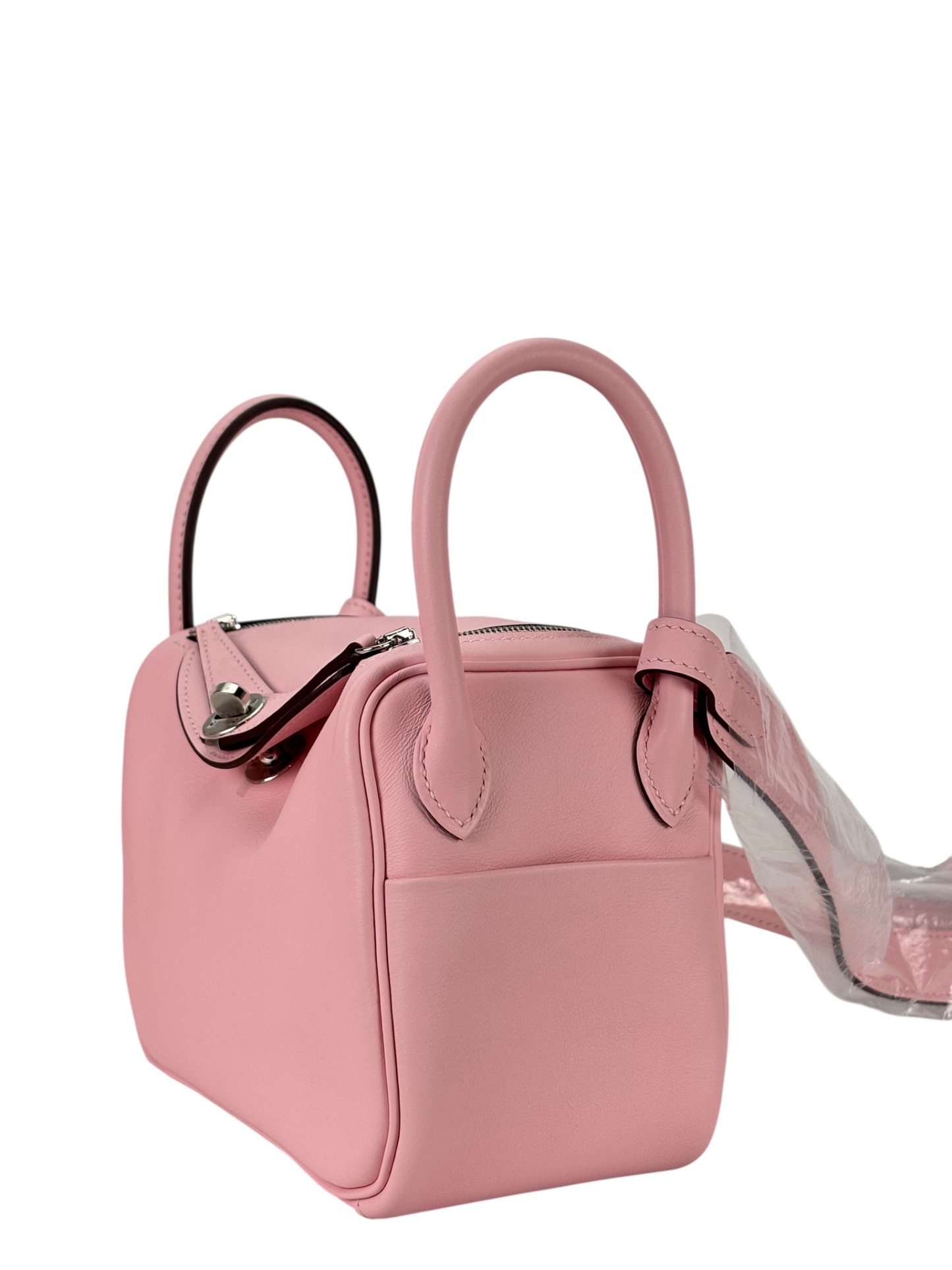 HERMES - Mini Lindy 3Q Sakura Pink Swift Palladium Hardware 