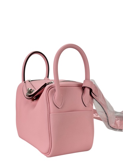 HERMES - Mini Lindy 3Q Sakura Pink Swift Palladium Hardware 