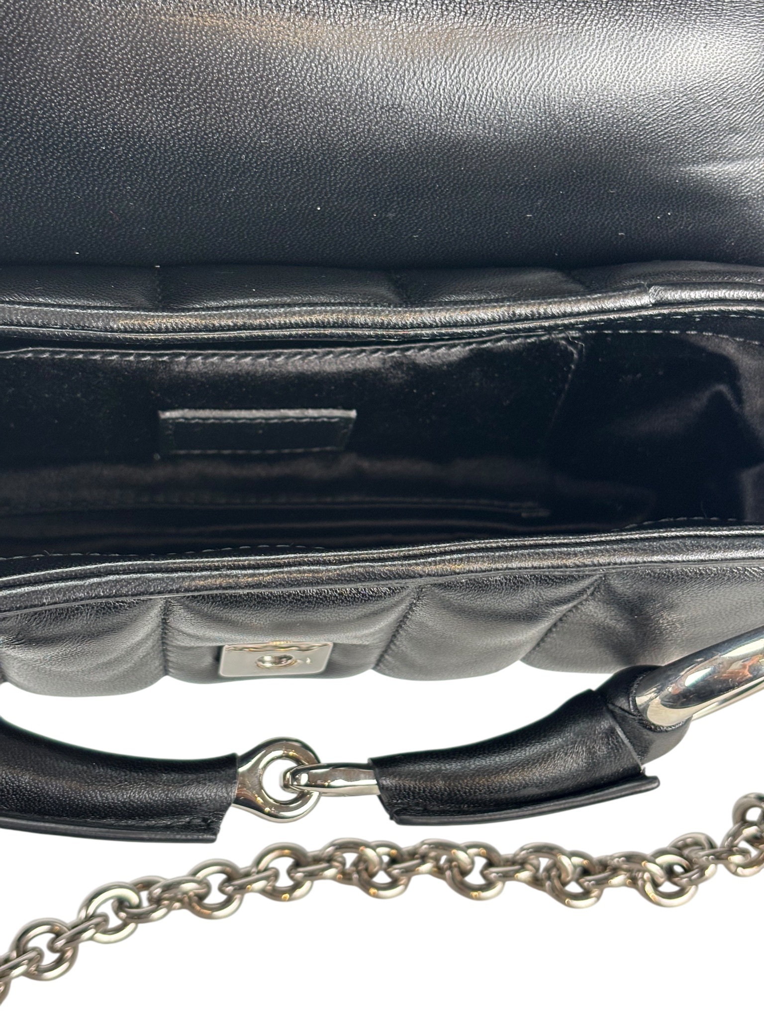GUCCI - Black Horsebit Chain Cloth Crossbody Bag