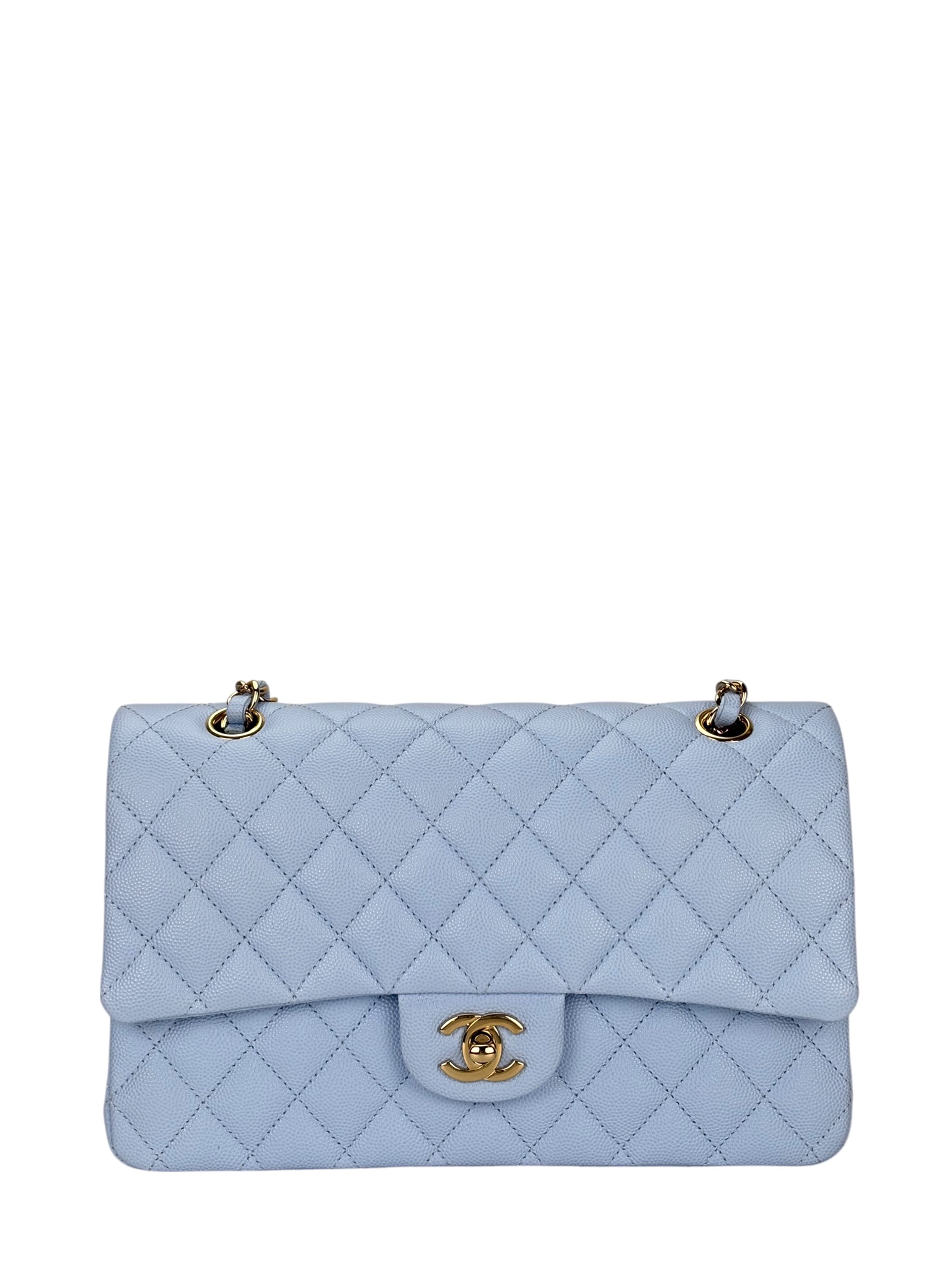 CHANEL - Medium Classic Double Flap Bag Black Caviar Gold Hardware (CF25)