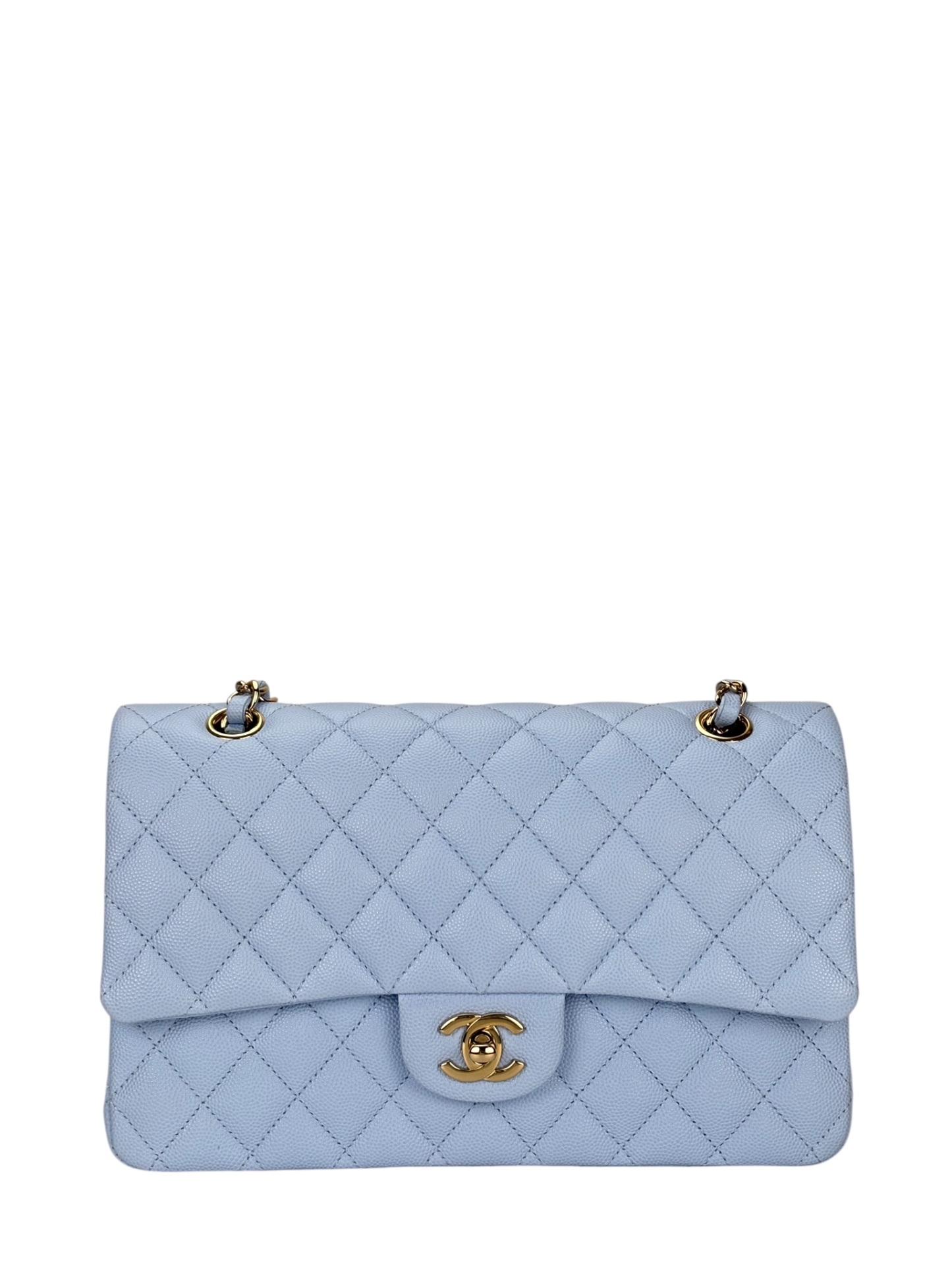 CHANEL - Medium Classic Double Flap Bag Black Caviar Gold Hardware (CF25)