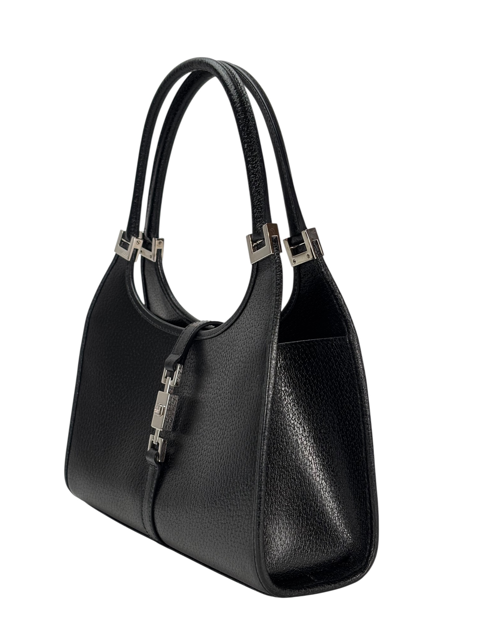 GUCCI - Black Leather Jackie Medium Shoulder Bag 