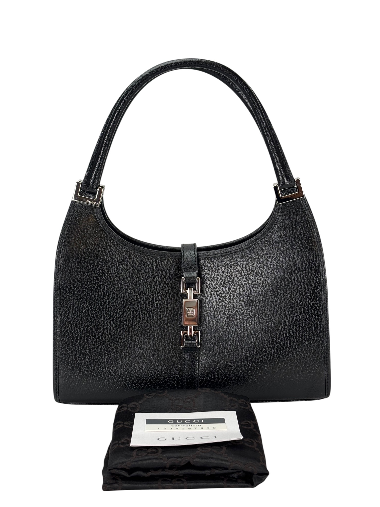 GUCCI - Black Leather Jackie Medium Shoulder Bag 