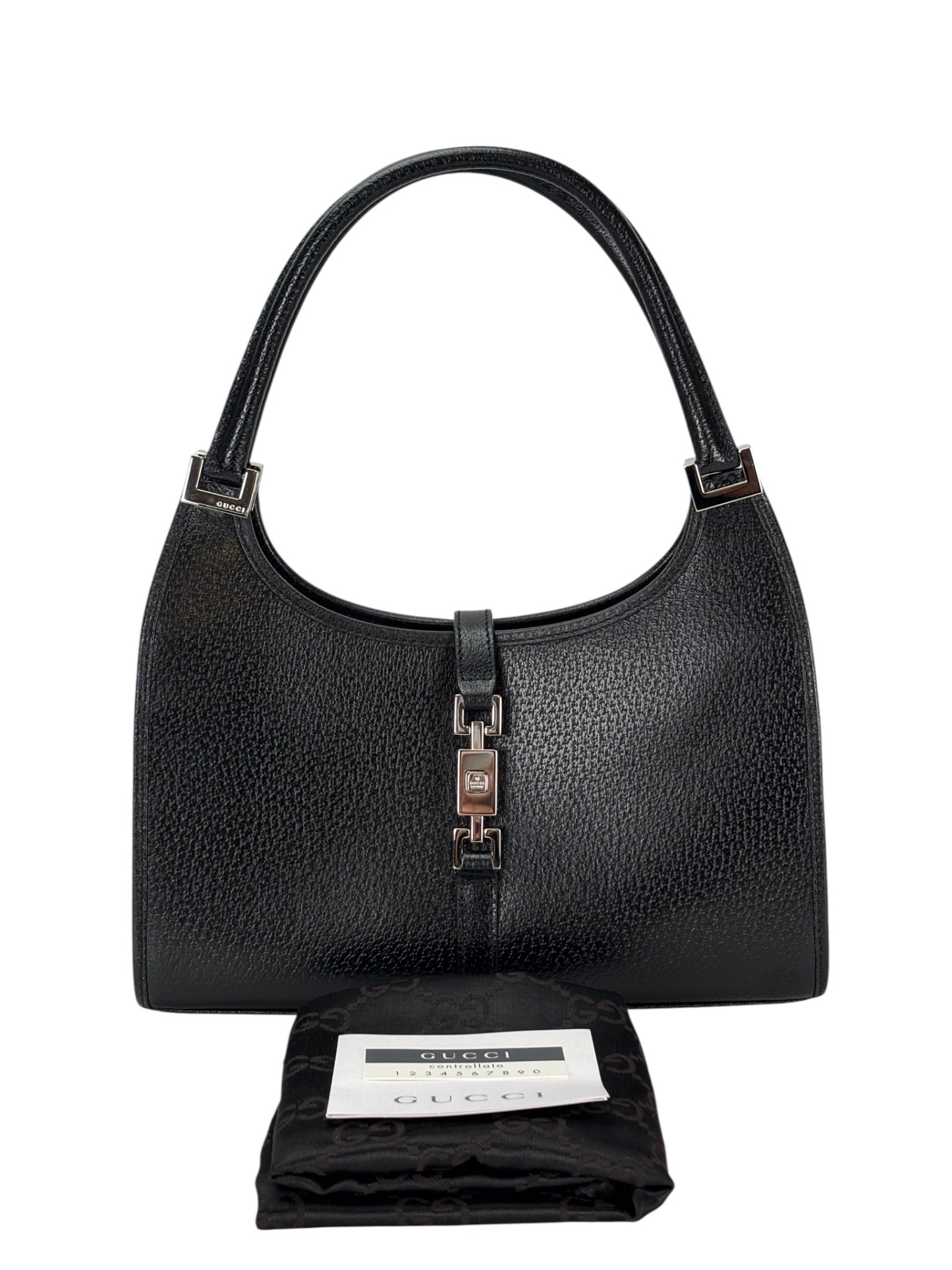 GUCCI - Black Leather Jackie Medium Shoulder Bag 