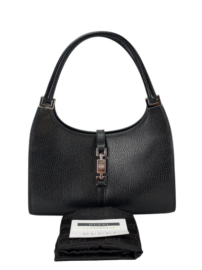 GUCCI - Black Leather Jackie Medium Shoulder Bag 