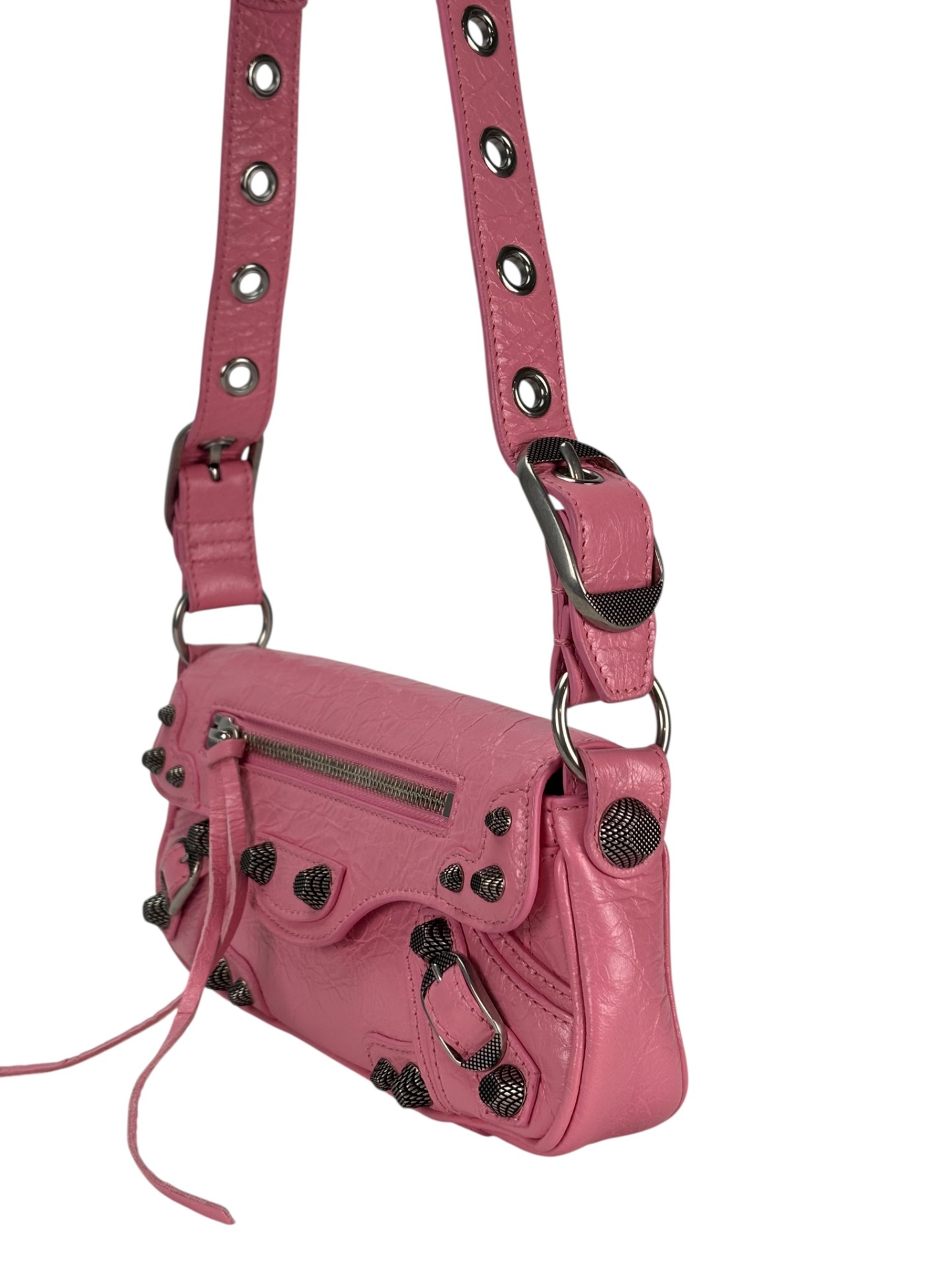 BALENCIAGA - Pink Leather Le Cagole Sling Xs Shoulder Bag