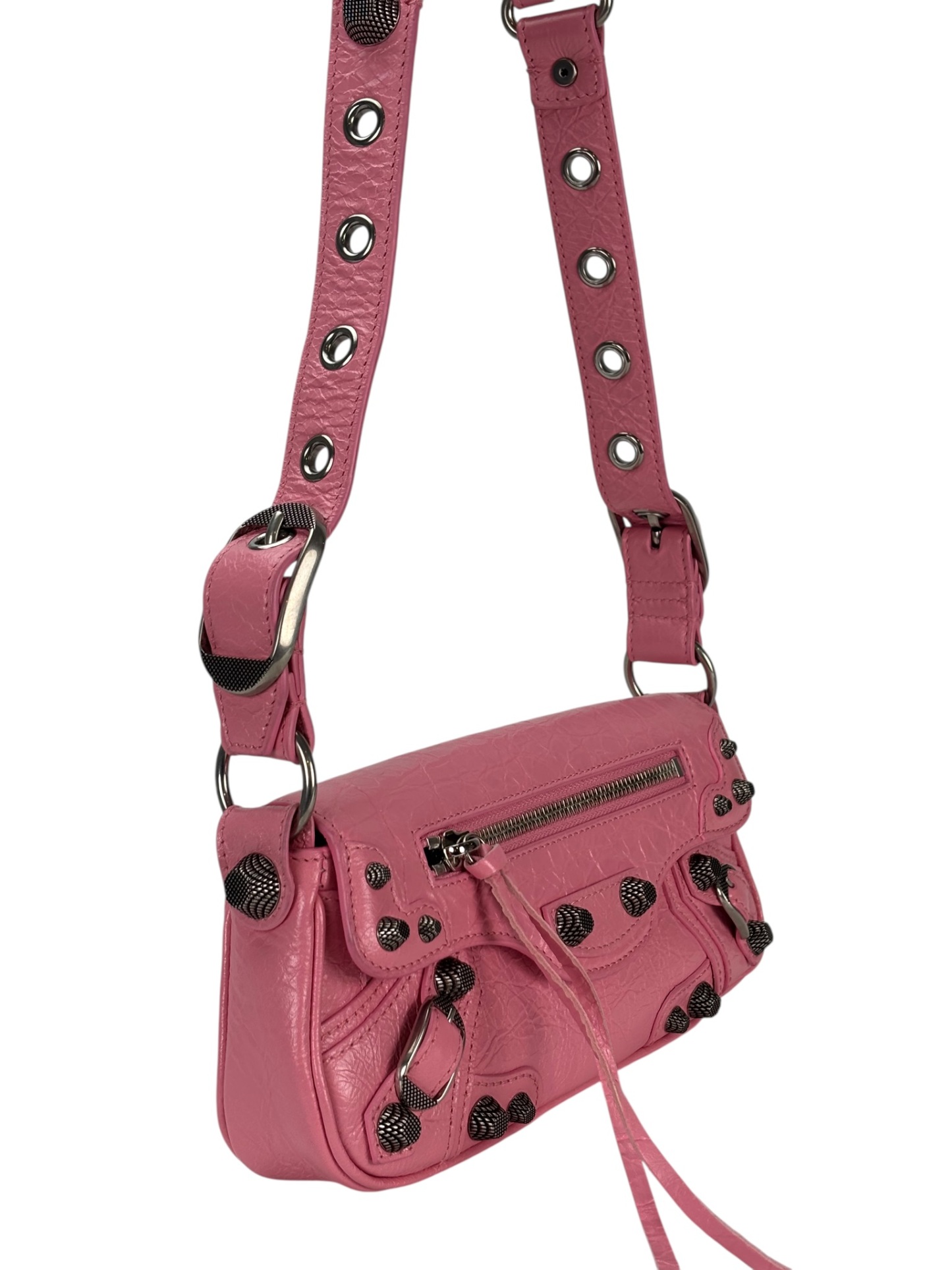 BALENCIAGA - Pink Leather Le Cagole Sling Xs Shoulder Bag