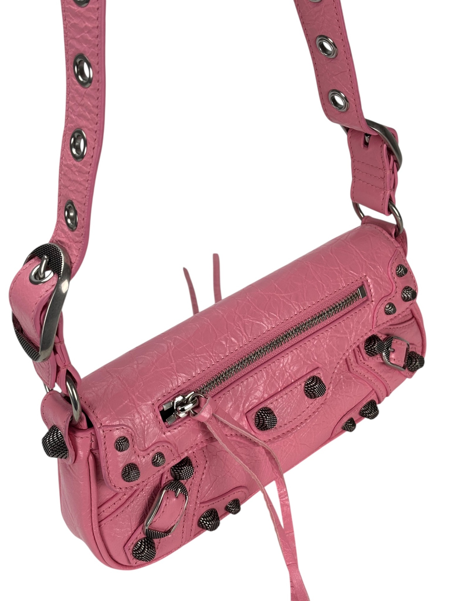 BALENCIAGA - Pink Leather Le Cagole Sling Xs Shoulder Bag