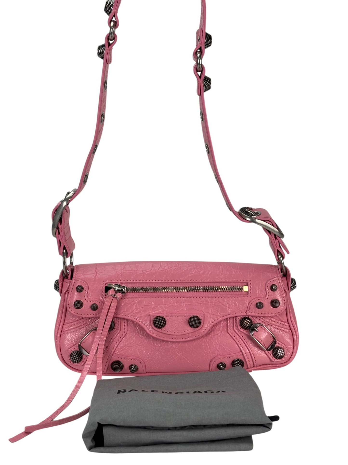 BALENCIAGA - Pink Leather Le Cagole Sling Xs Shoulder Bag