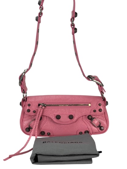BALENCIAGA - Pink Leather Le Cagole Sling Xs Shoulder Bag
