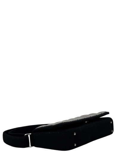 CHANEL - Black Cotton Chocolate Bar Shoulder Bag 