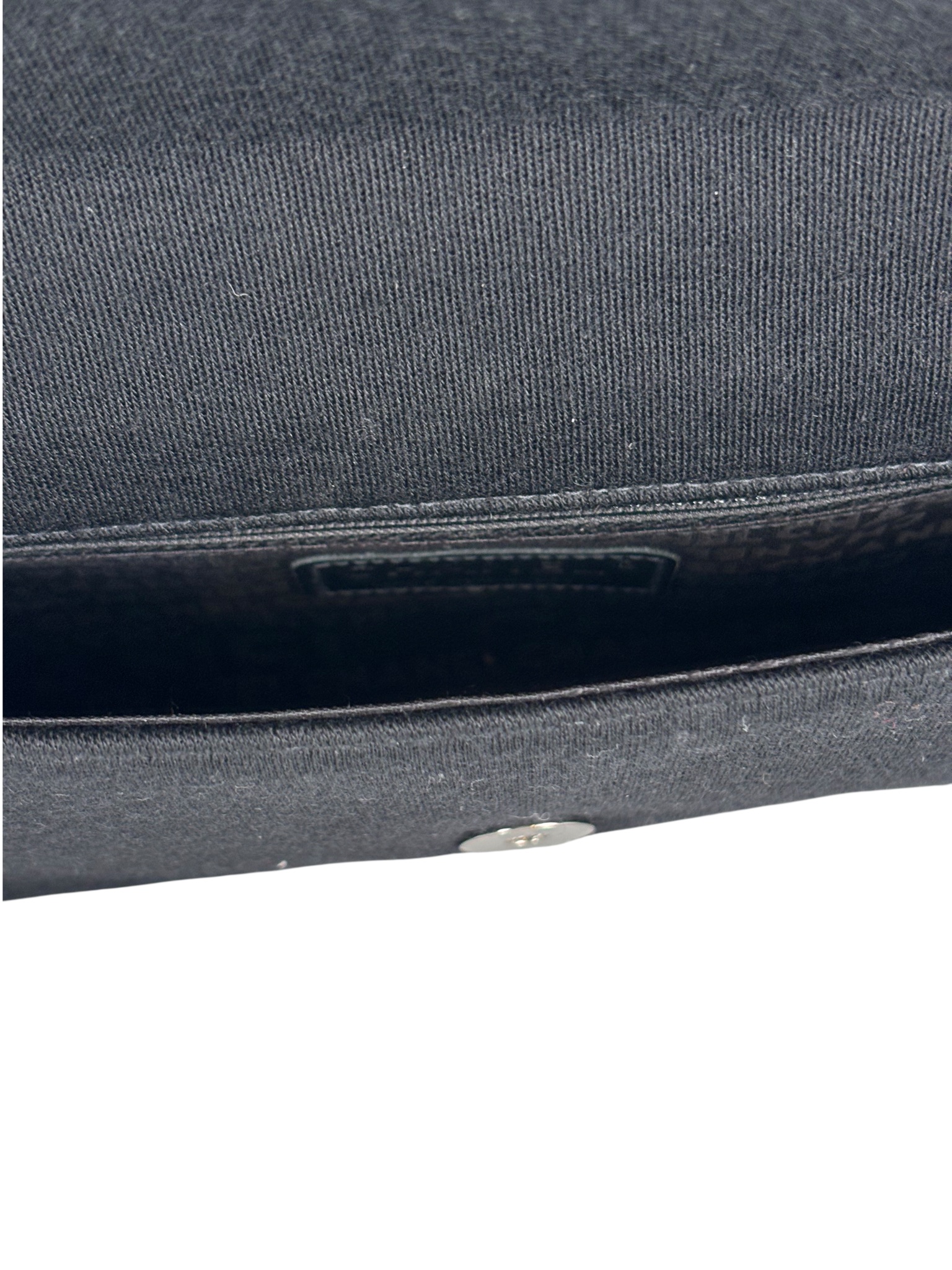 CHANEL - Black Cotton Chocolate Bar Shoulder Bag 