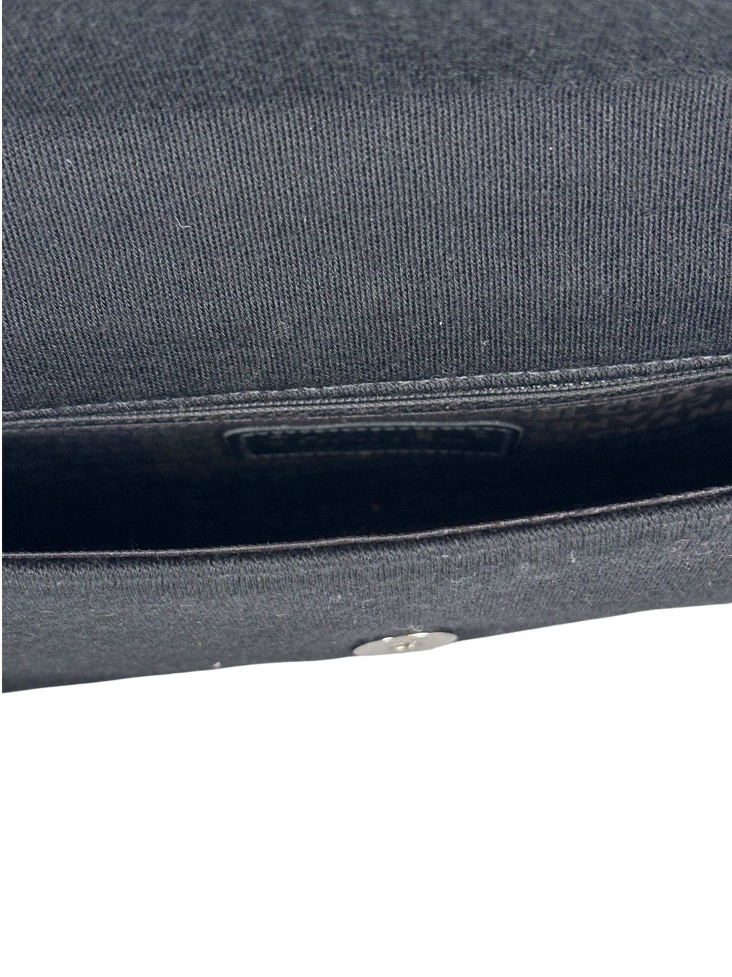 CHANEL - Black Cotton Chocolate Bar Shoulder Bag 