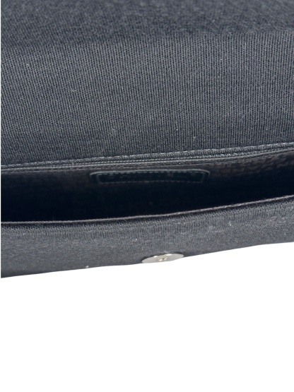 CHANEL - Black Cotton Chocolate Bar Shoulder Bag 