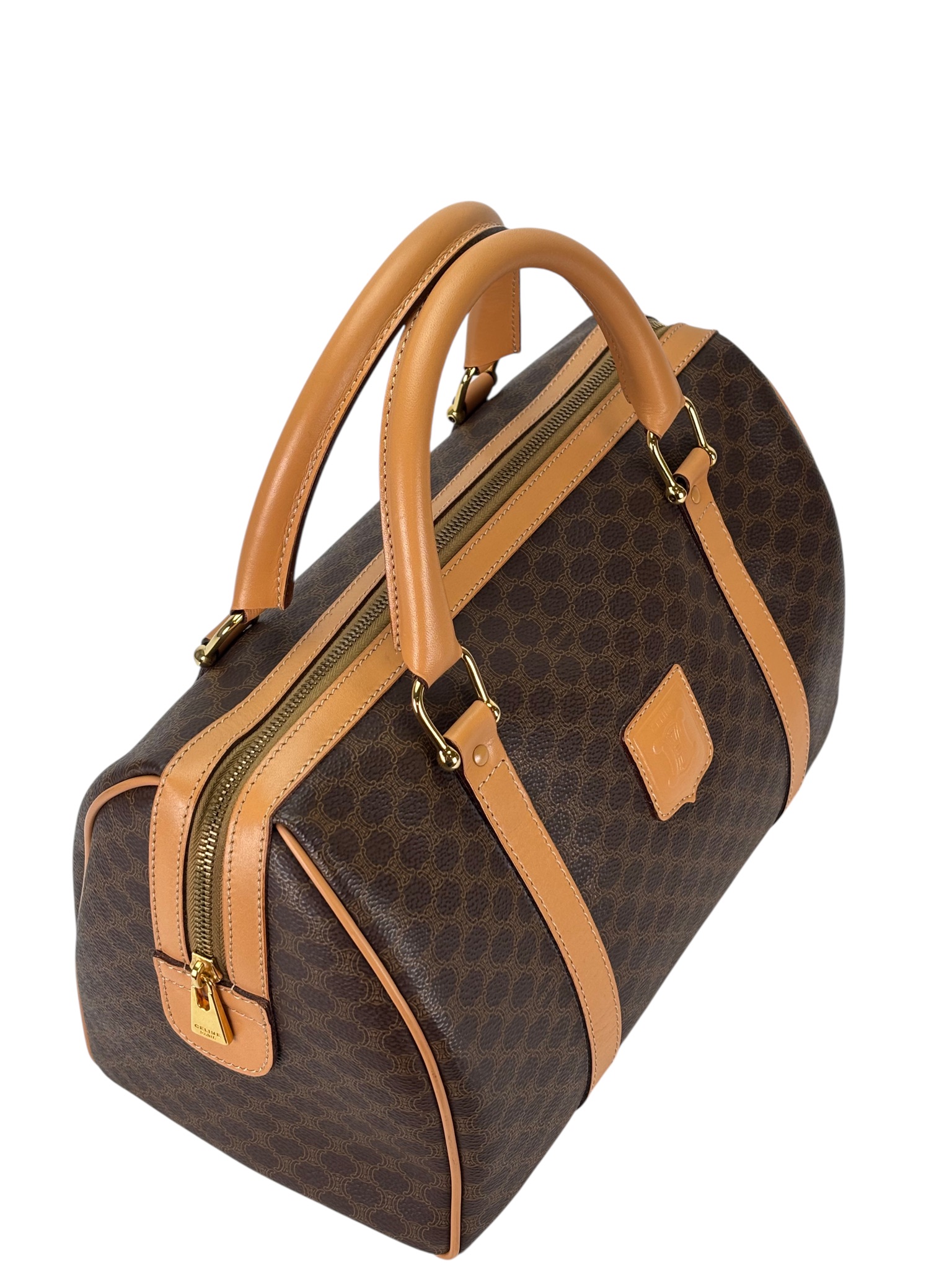 CELINE - Brown Canvas Macadam Handbag
