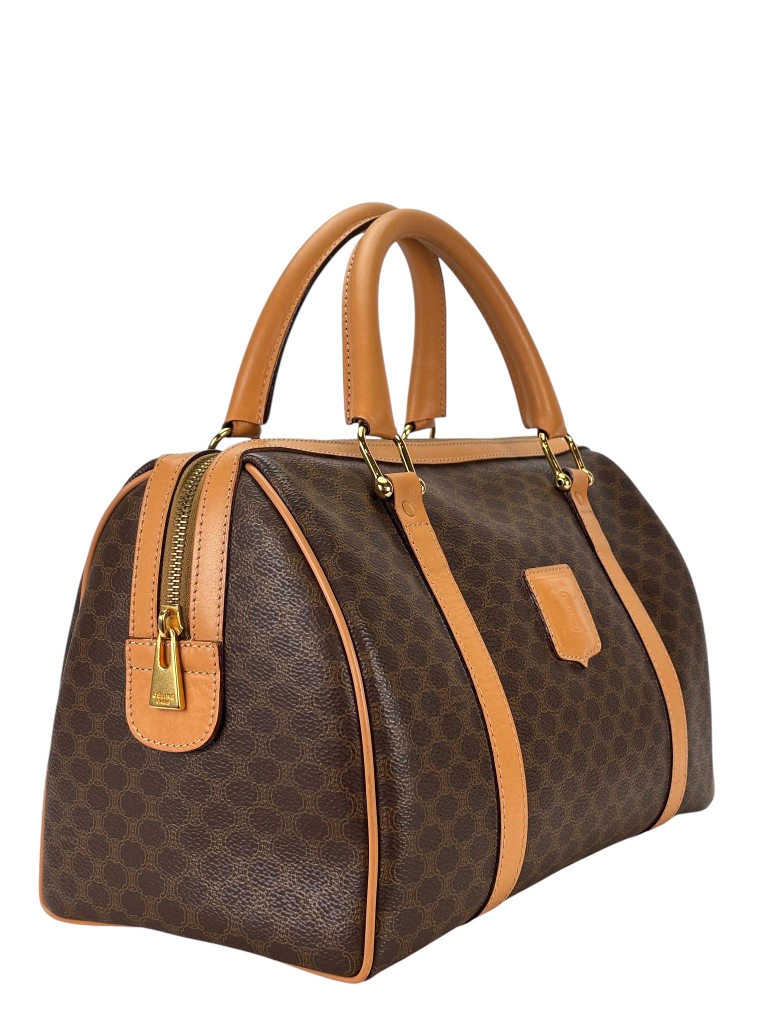 CELINE - Brown Canvas Macadam Handbag
