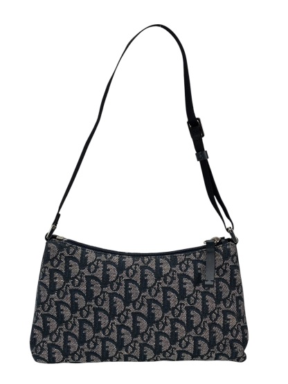 CHRISTIAN DIOR - Black Canvas Diorissimo Pochette Shoulder Bag