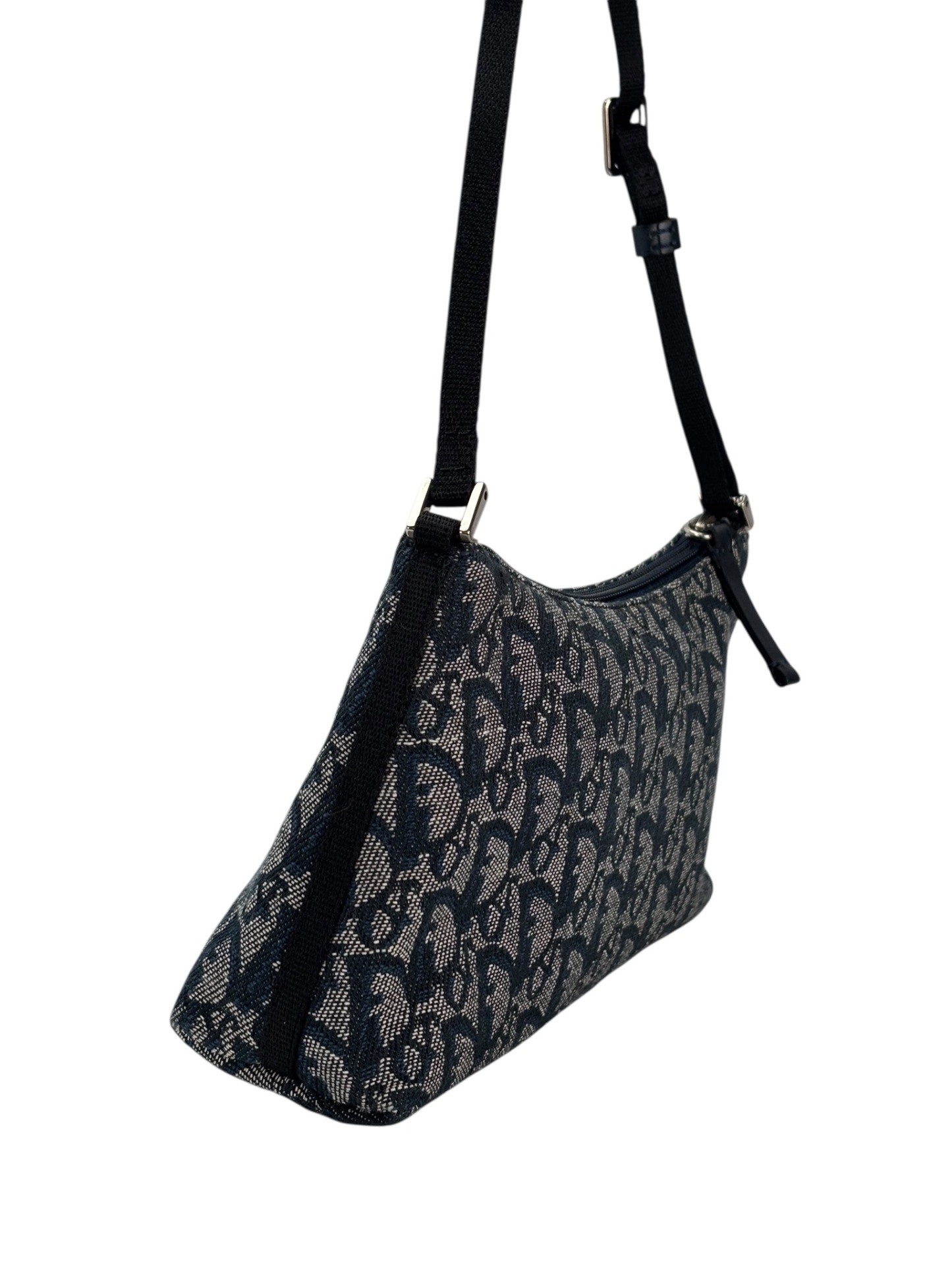 CHRISTIAN DIOR - Black Canvas Diorissimo Pochette Shoulder Bag