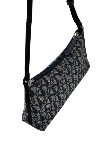 CHRISTIAN DIOR - Black Canvas Diorissimo Pochette Shoulder Bag