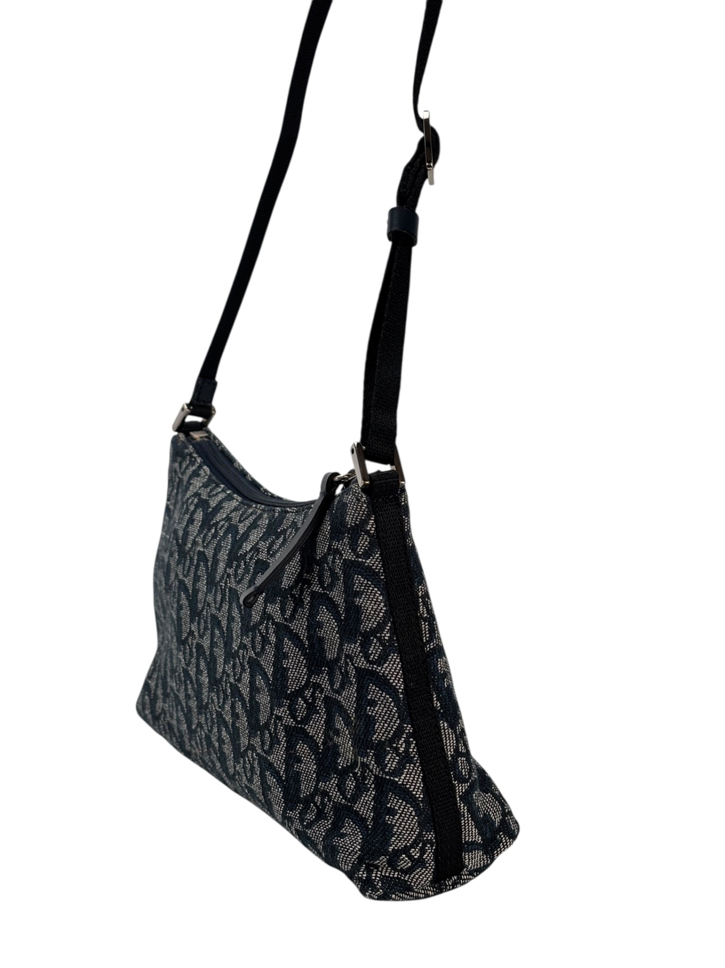 CHRISTIAN DIOR - Black Canvas Diorissimo Pochette Shoulder Bag