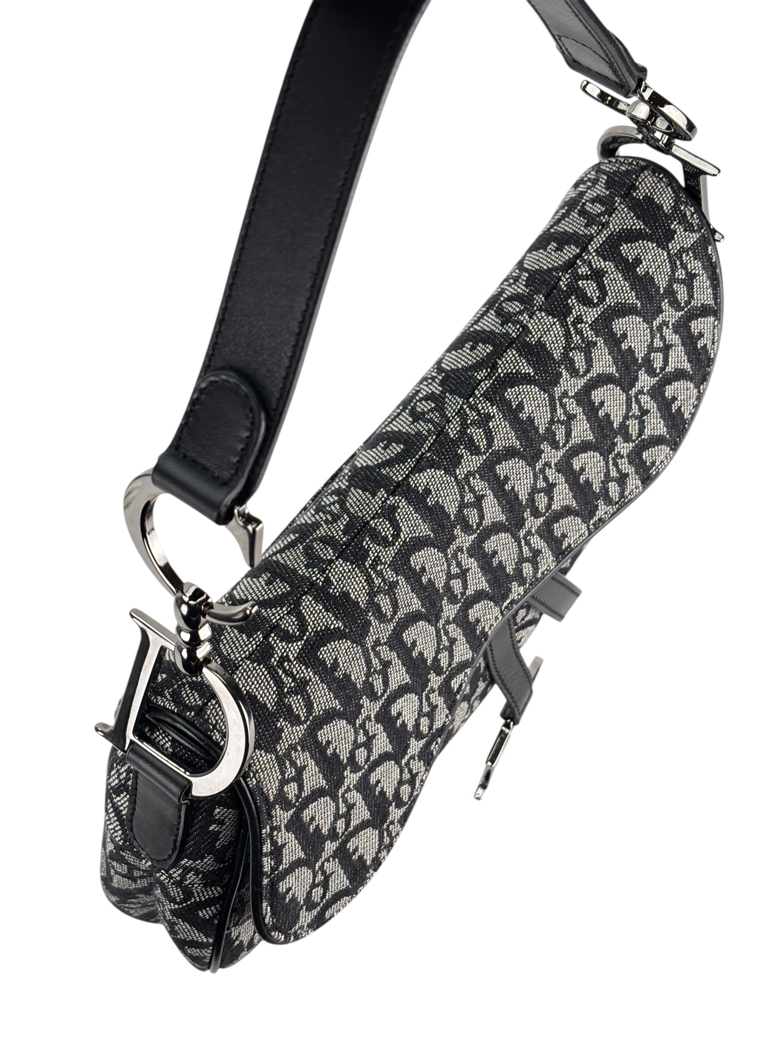 CHRISTIAN DIOR - Black Trotter Saddle Handbag