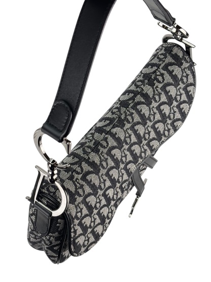 CHRISTIAN DIOR - Black Trotter Saddle Handbag