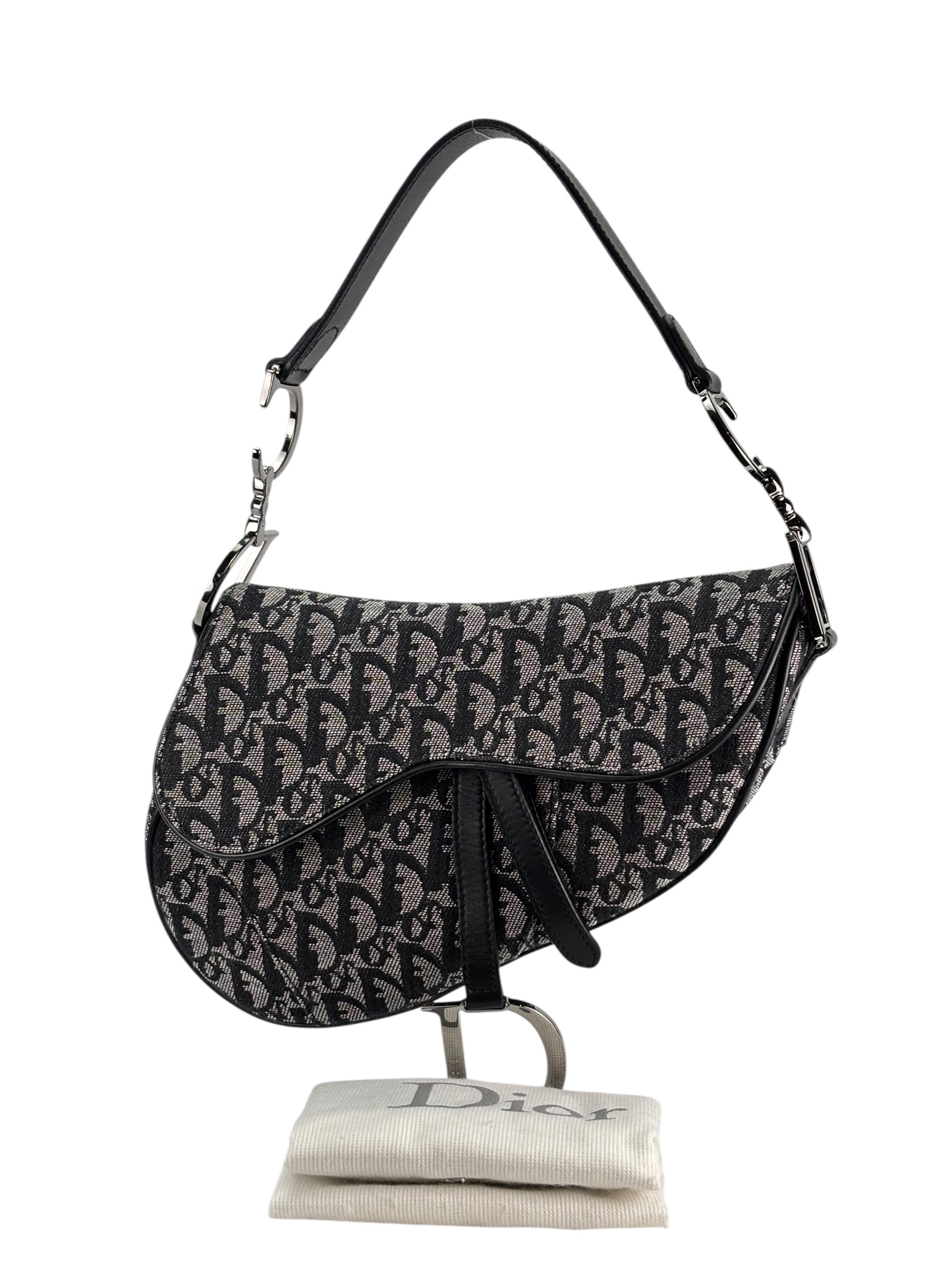 CHRISTIAN DIOR - Black Trotter Saddle Handbag