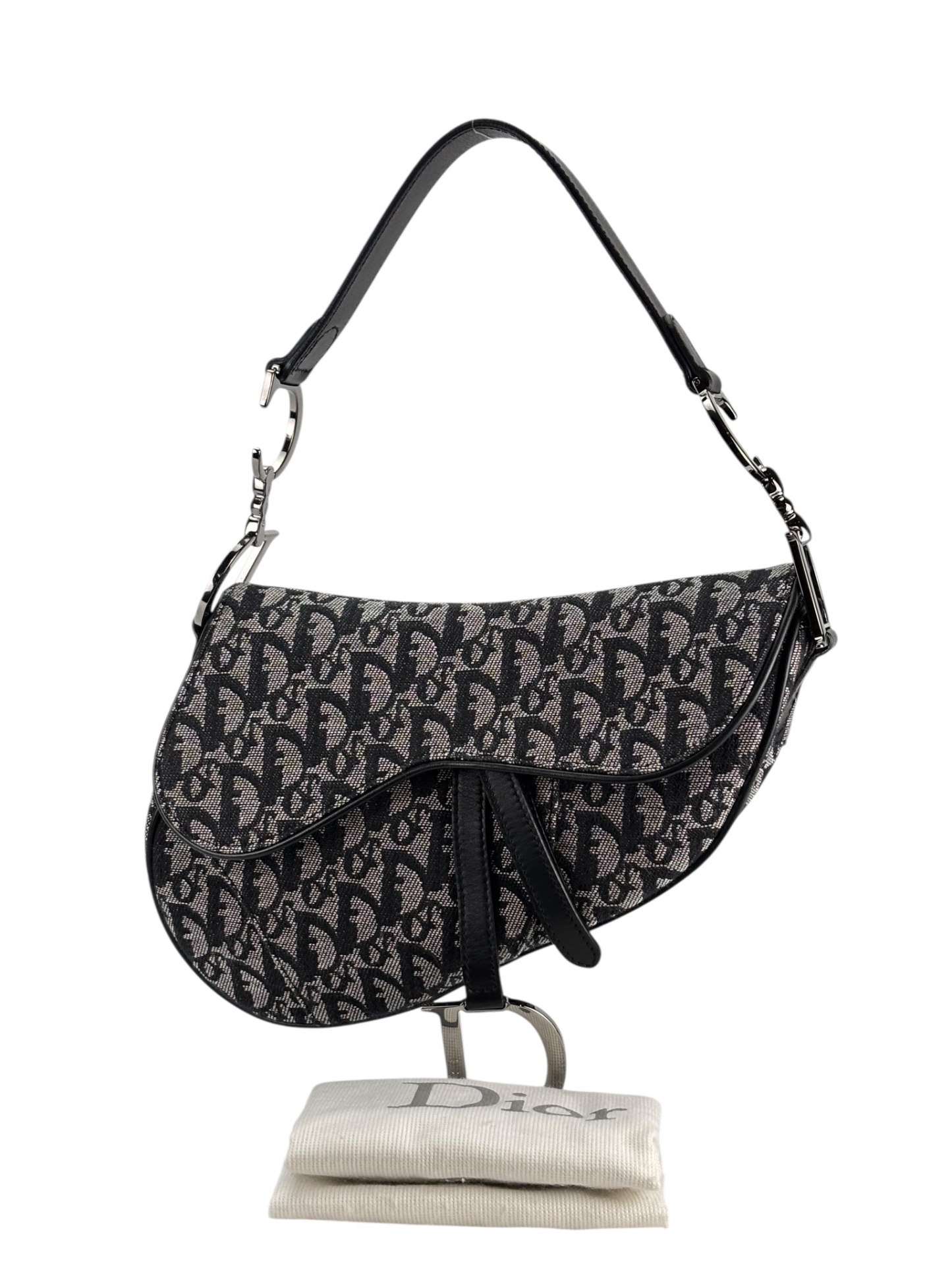 CHRISTIAN DIOR - Black Trotter Saddle Handbag