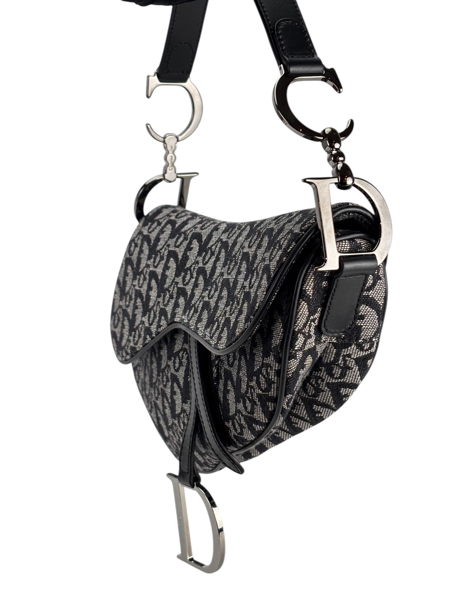 CHRISTIAN DIOR - Black Trotter Saddle Handbag