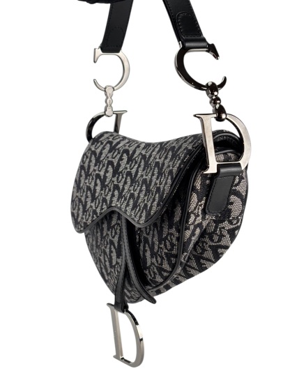 CHRISTIAN DIOR - Black Trotter Saddle Handbag