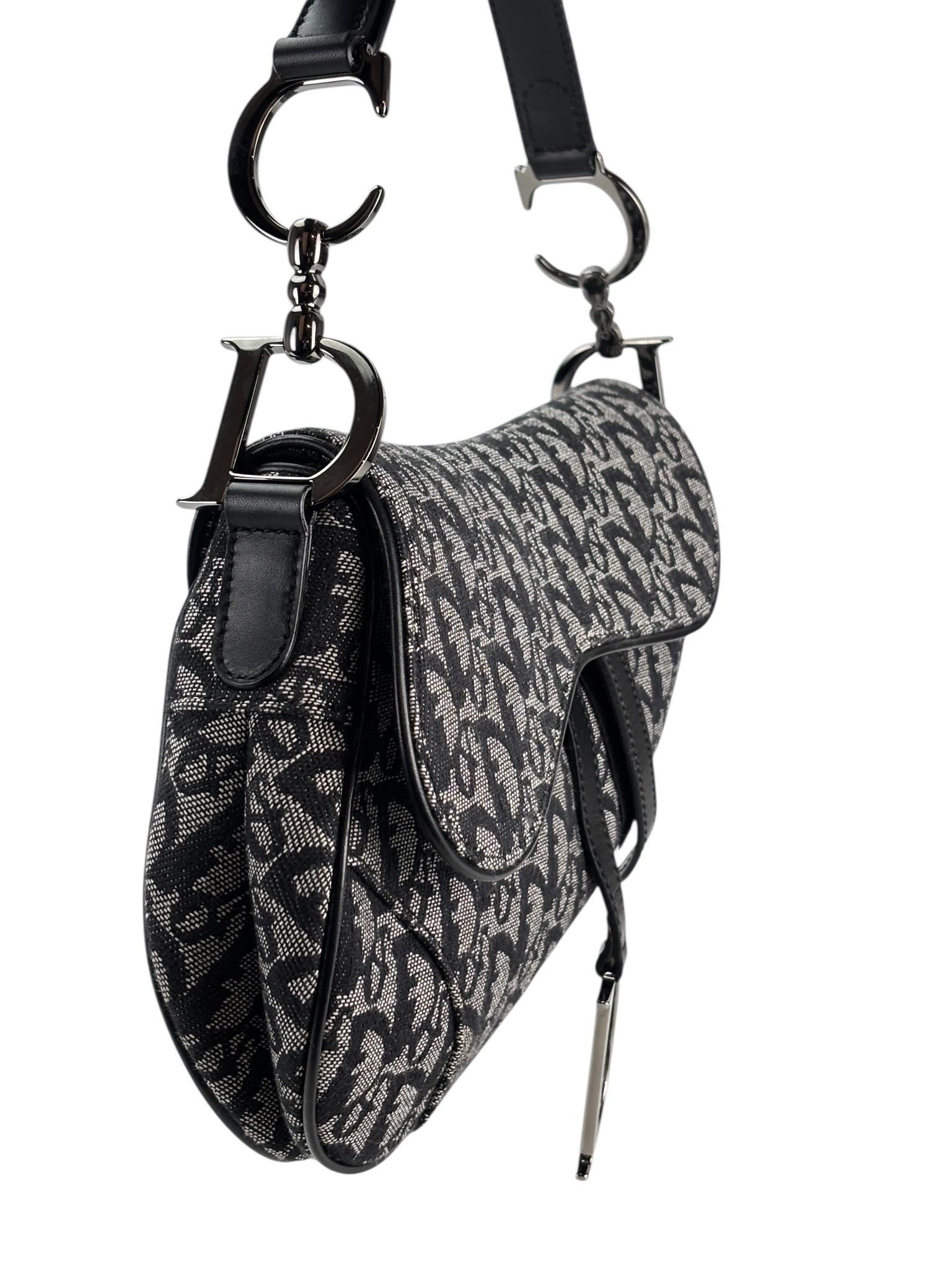 CHRISTIAN DIOR - Black Trotter Saddle Handbag