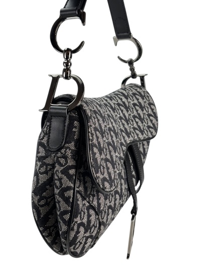 CHRISTIAN DIOR - Black Trotter Saddle Handbag