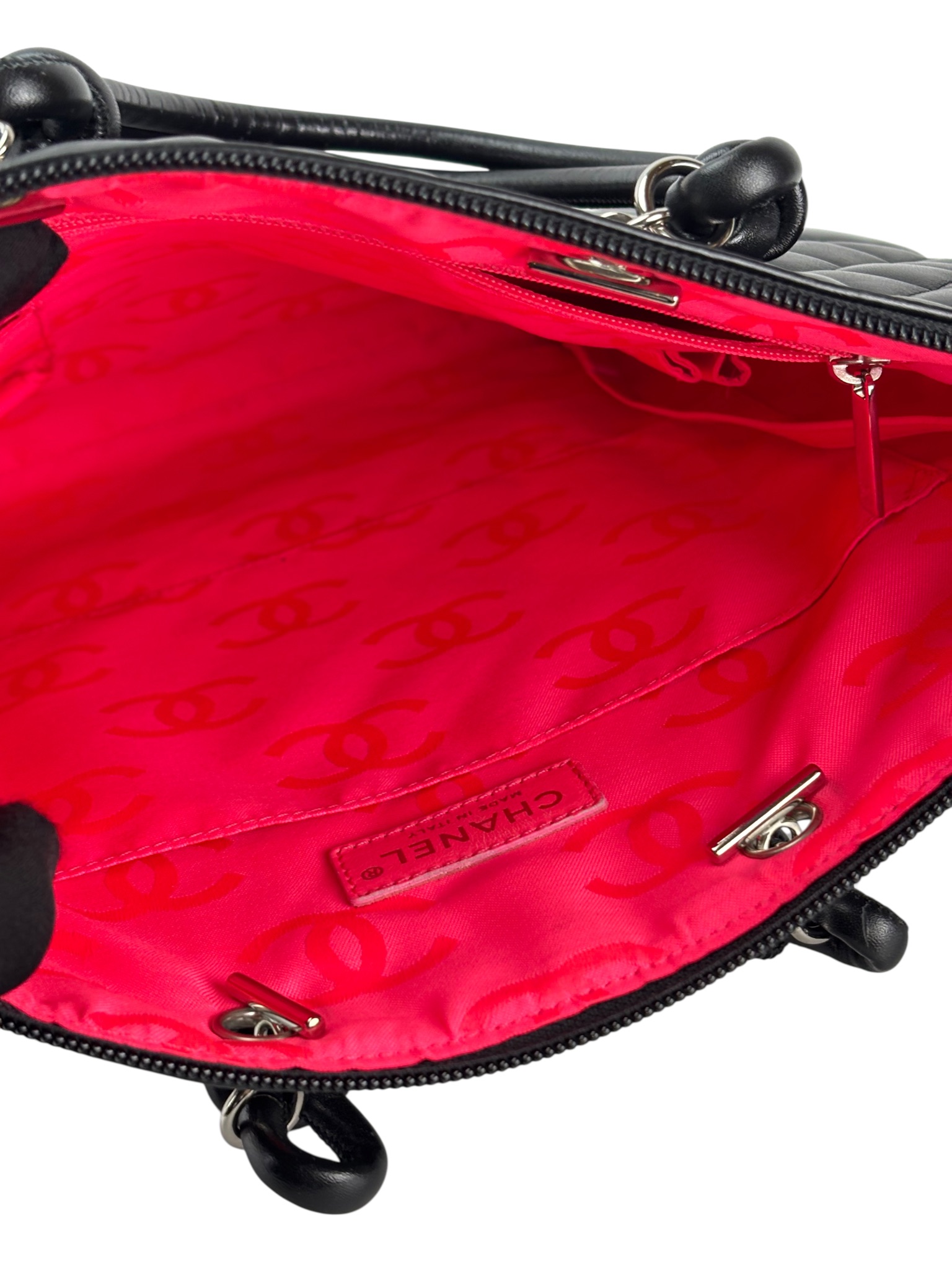 CHANEL - Black Calfskin Coco Mark Flat Shopper Shoulder Bag