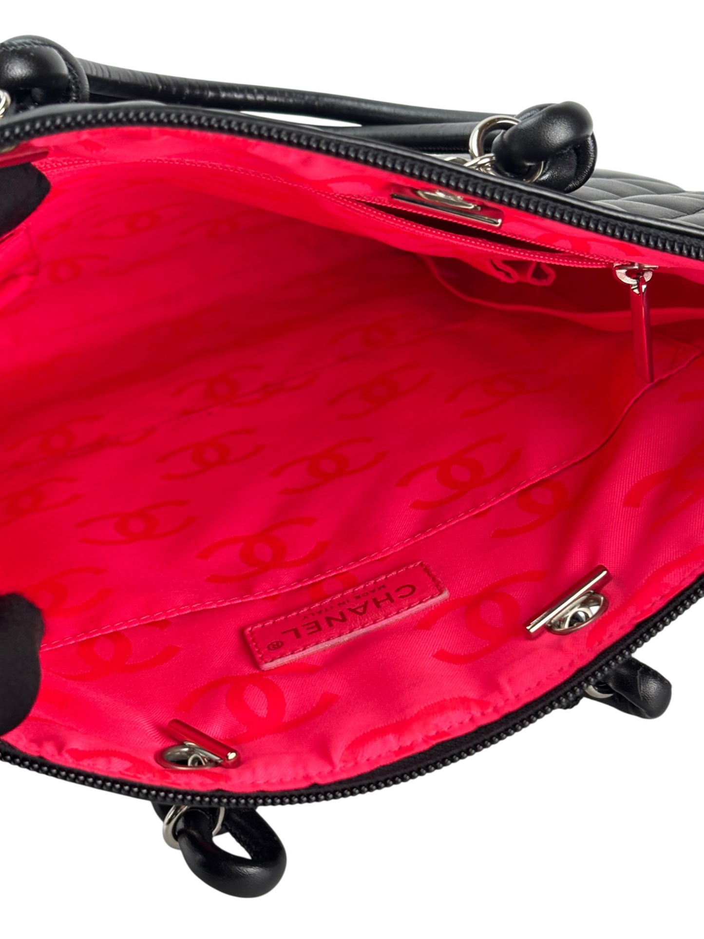 CHANEL - Black Calfskin Coco Mark Flat Shopper Shoulder Bag