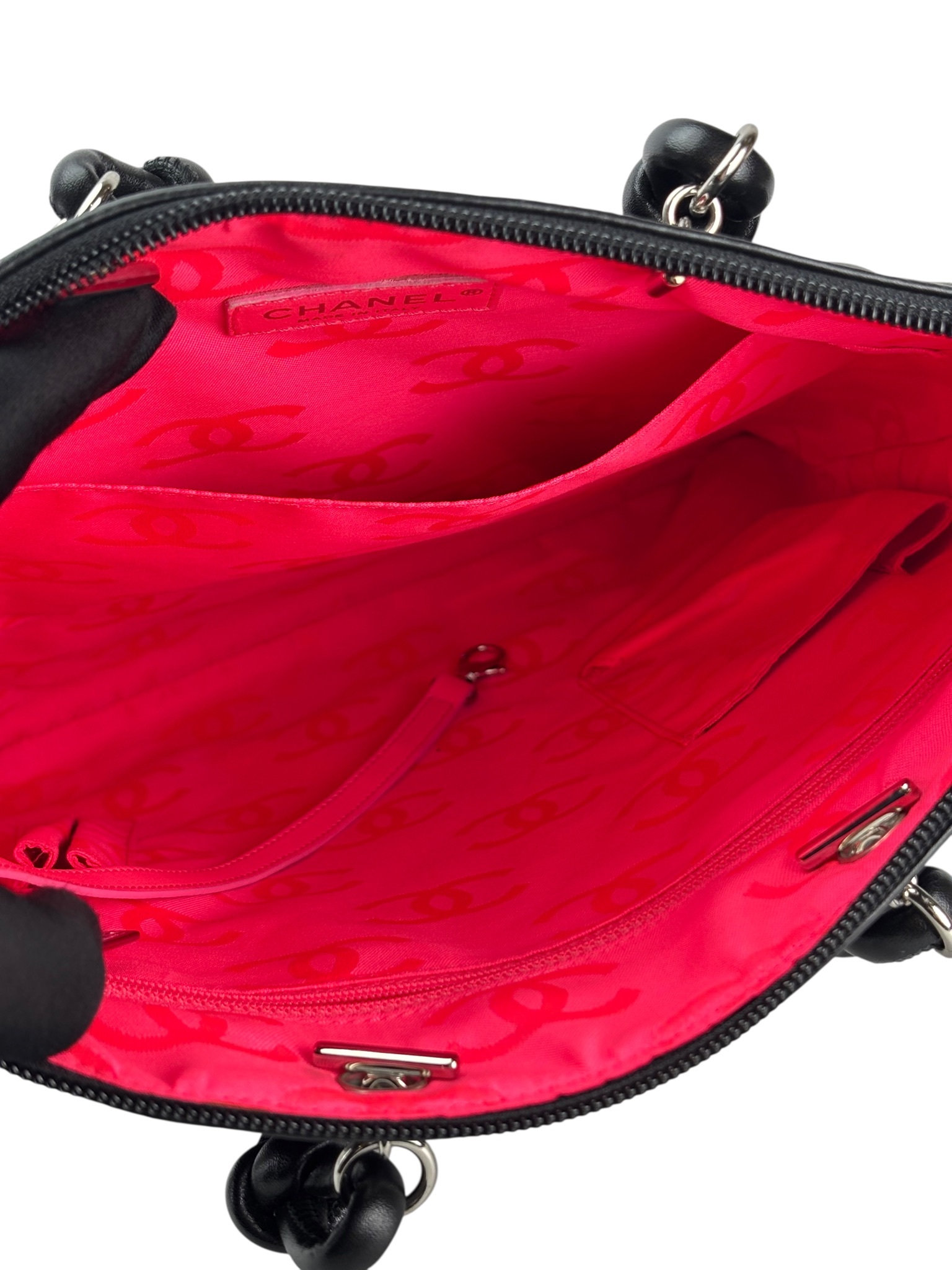 CHANEL - Black Calfskin Coco Mark Flat Shopper Shoulder Bag