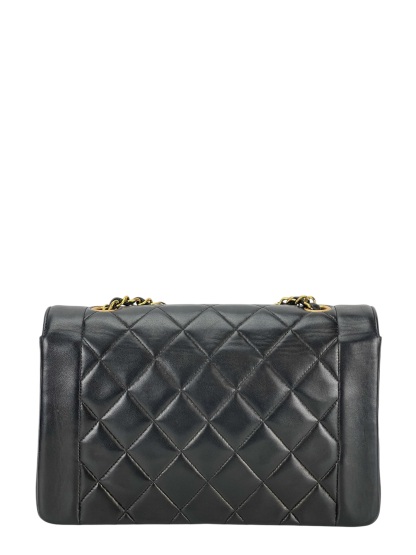 CHANEL - Black Lambskin Medium Diana Shoulder Bag