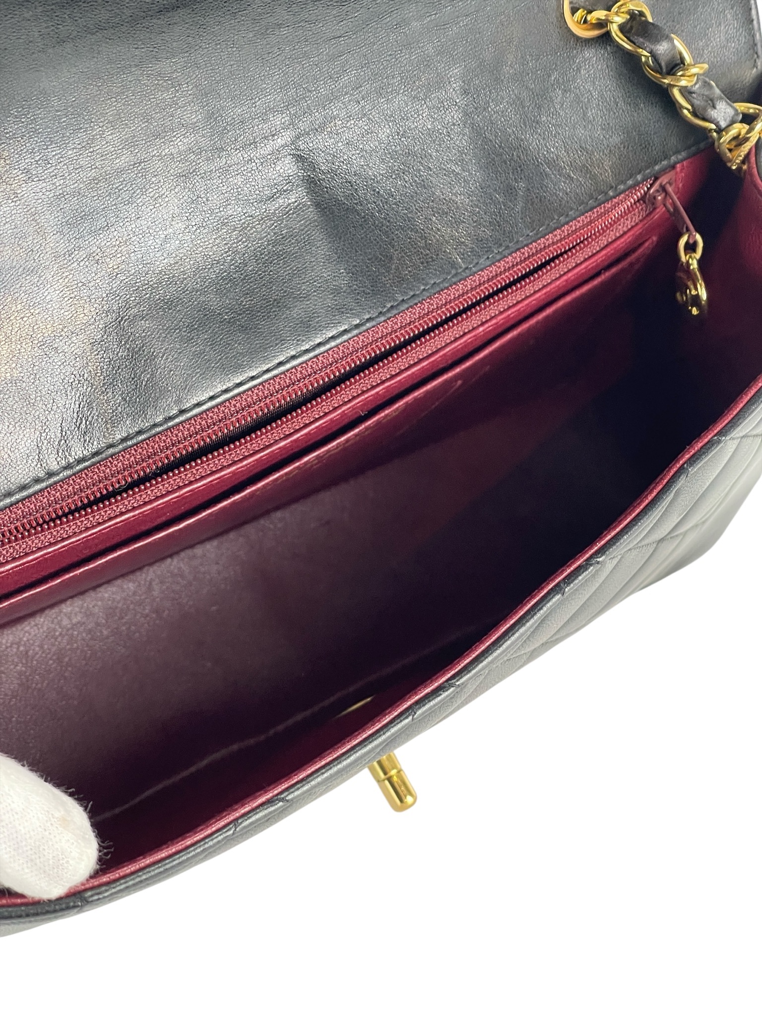 CHANEL - Black Lambskin Medium Diana Shoulder Bag