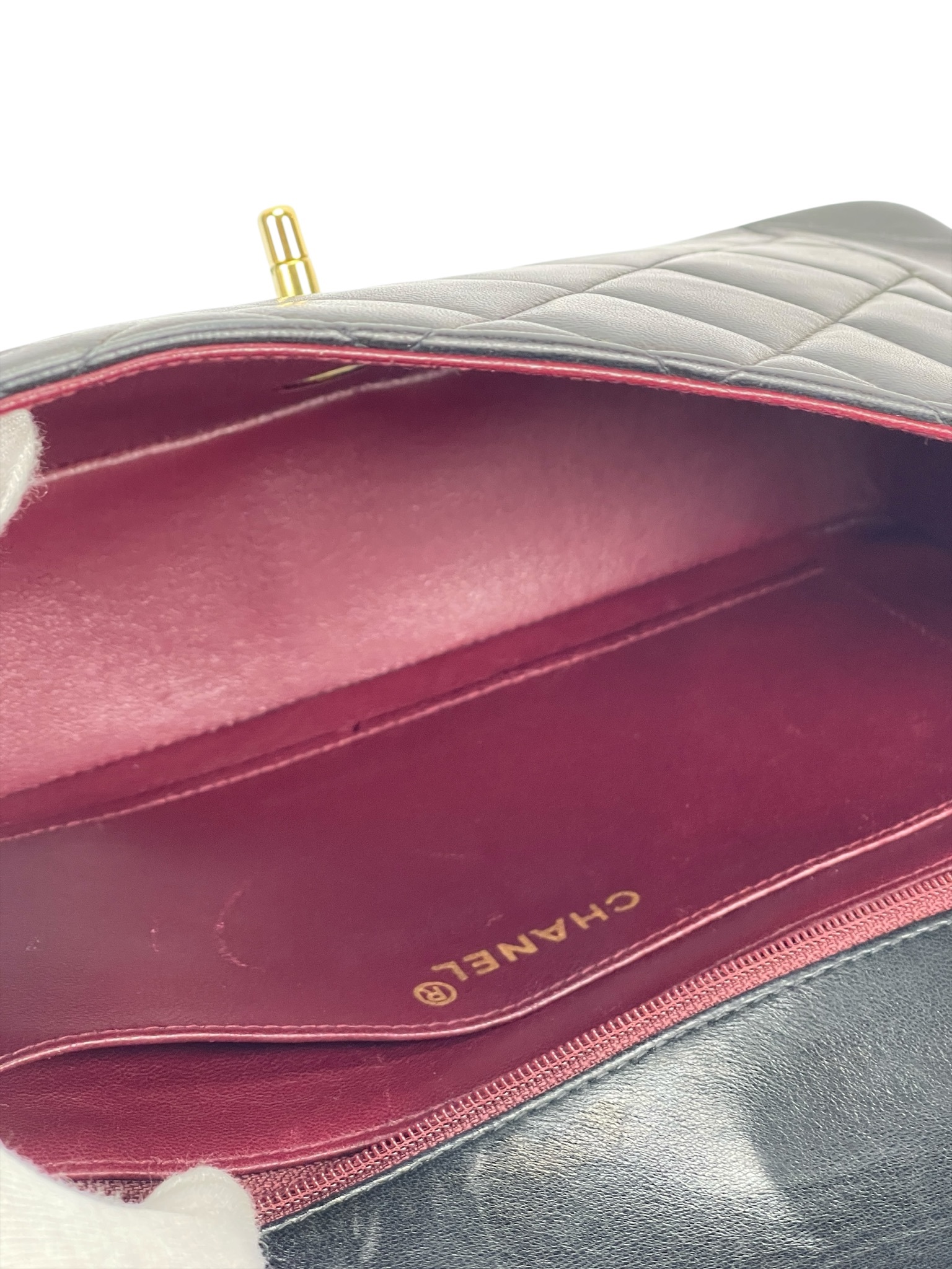 CHANEL - Black Lambskin Medium Diana Shoulder Bag