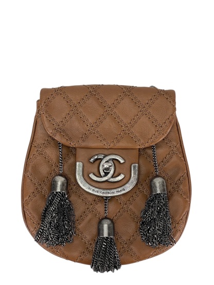 CHANEL - Beige Calfskin Edinburgh Coco Scottish Sporran Flap Bag