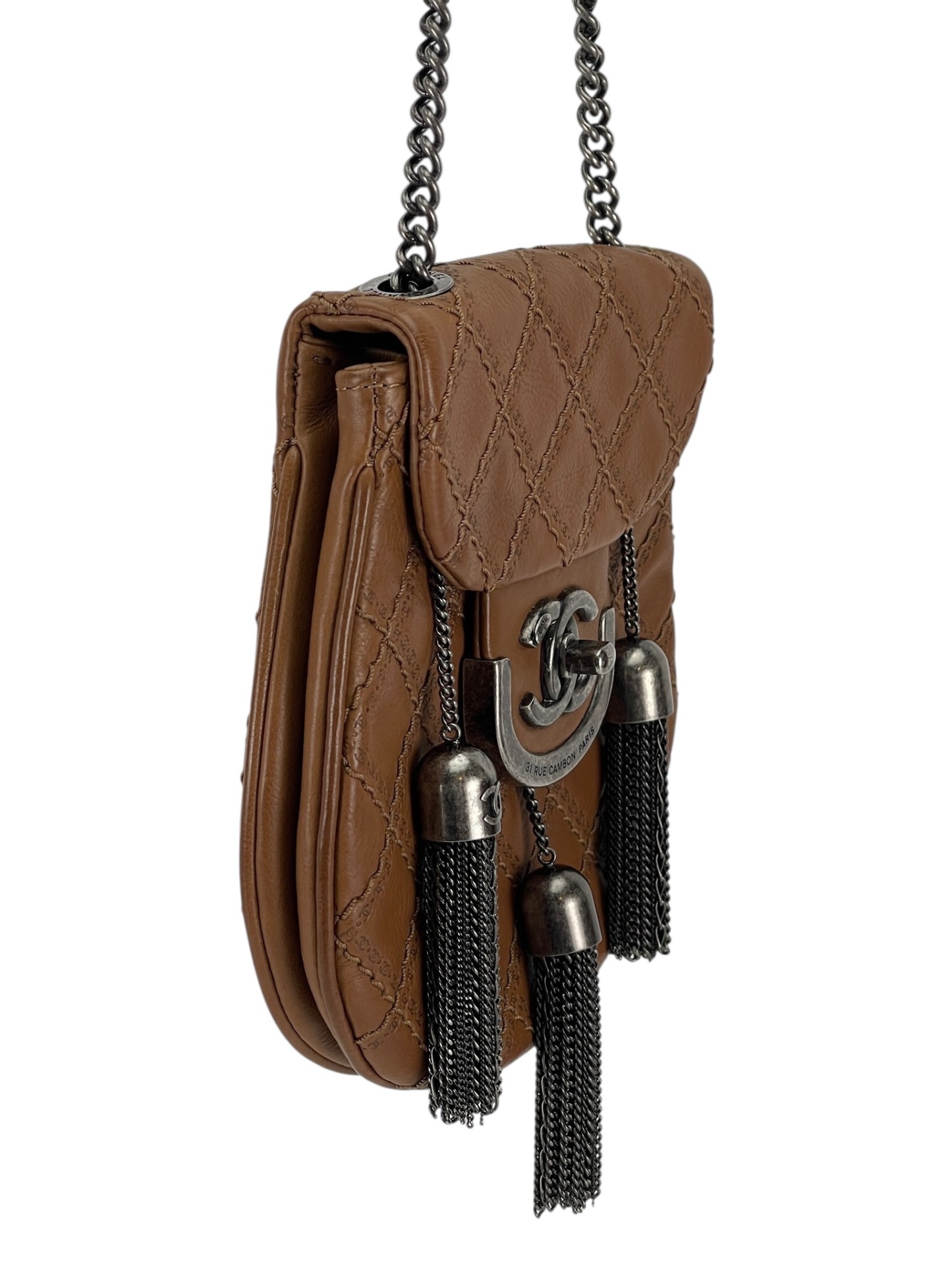 CHANEL - Beige Calfskin Edinburgh Coco Scottish Sporran Flap Bag